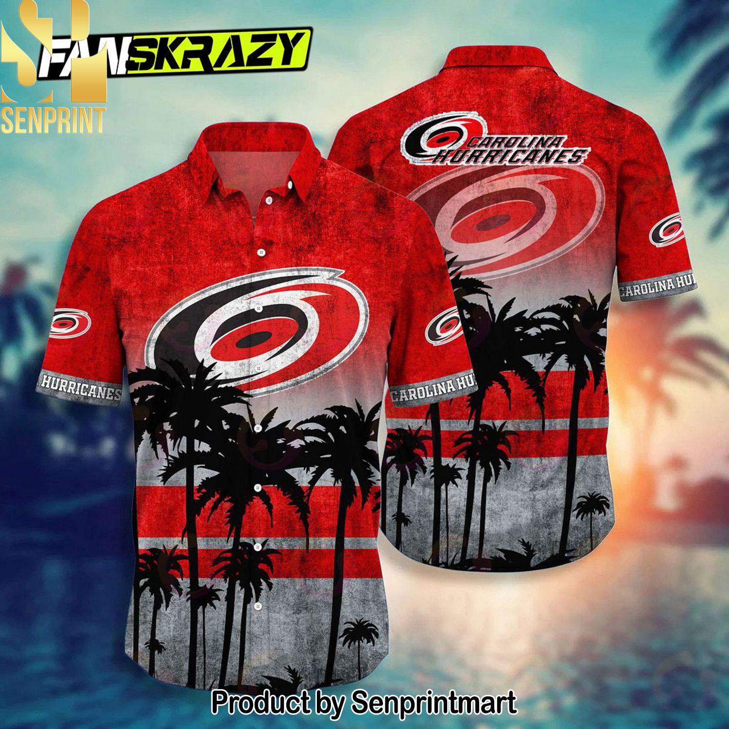 Carolina Hurricanes NHL Full Printed Unisex Hawaiian Shirt and Shorts