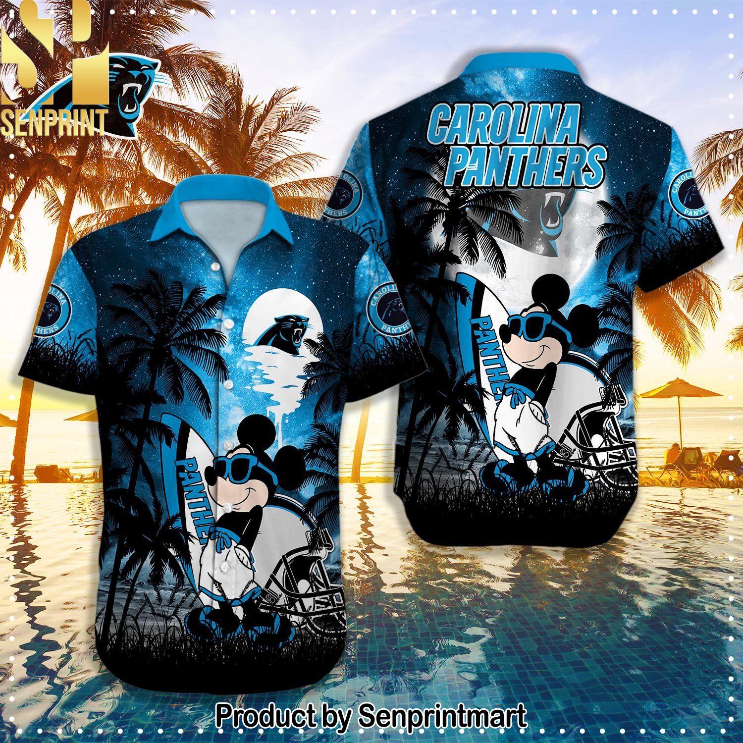 Carolina Panthers NFL Combo Full Printing Hawaiian Shirt and Shorts