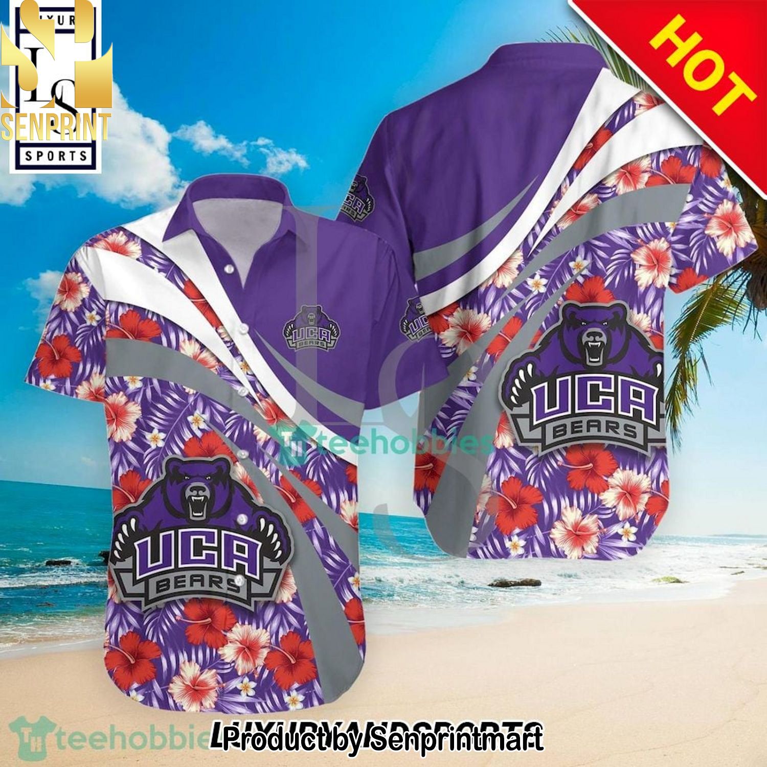 Central Arkansas Bears NCAA Hibiscus Tropical Flower Hot Fashion Hawaiian Shirt and Shorts