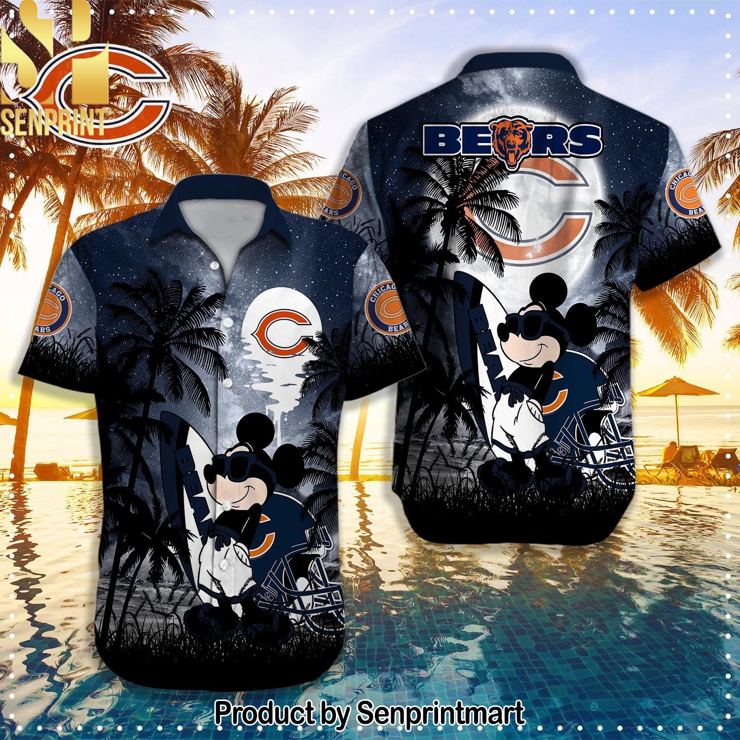 Chicago Bears NFL Hot Version All Over Printed Hawaiian Shirt and Shorts