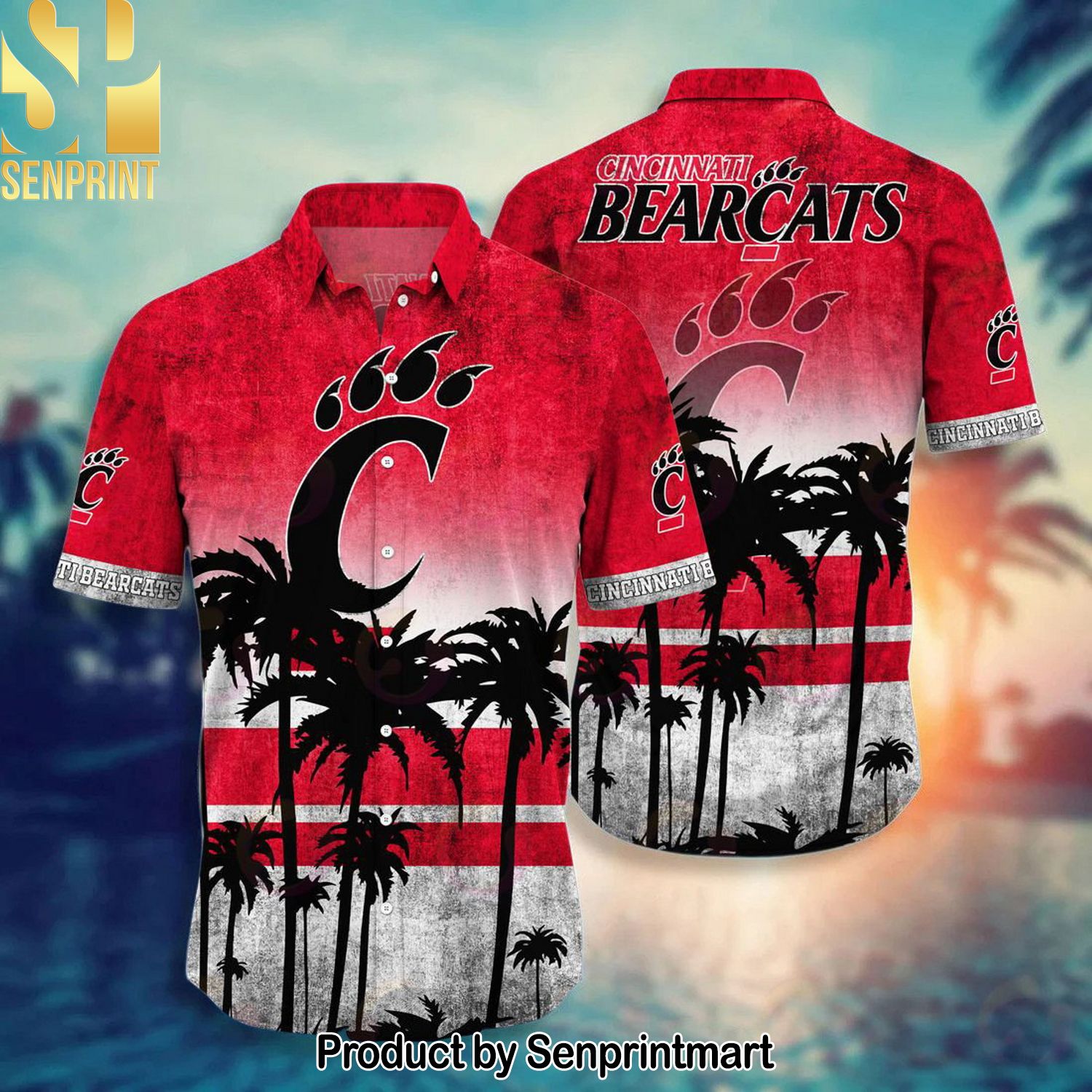 Cincinnati Bearcats 3D All Over Print Hawaiian Shirt and Shorts