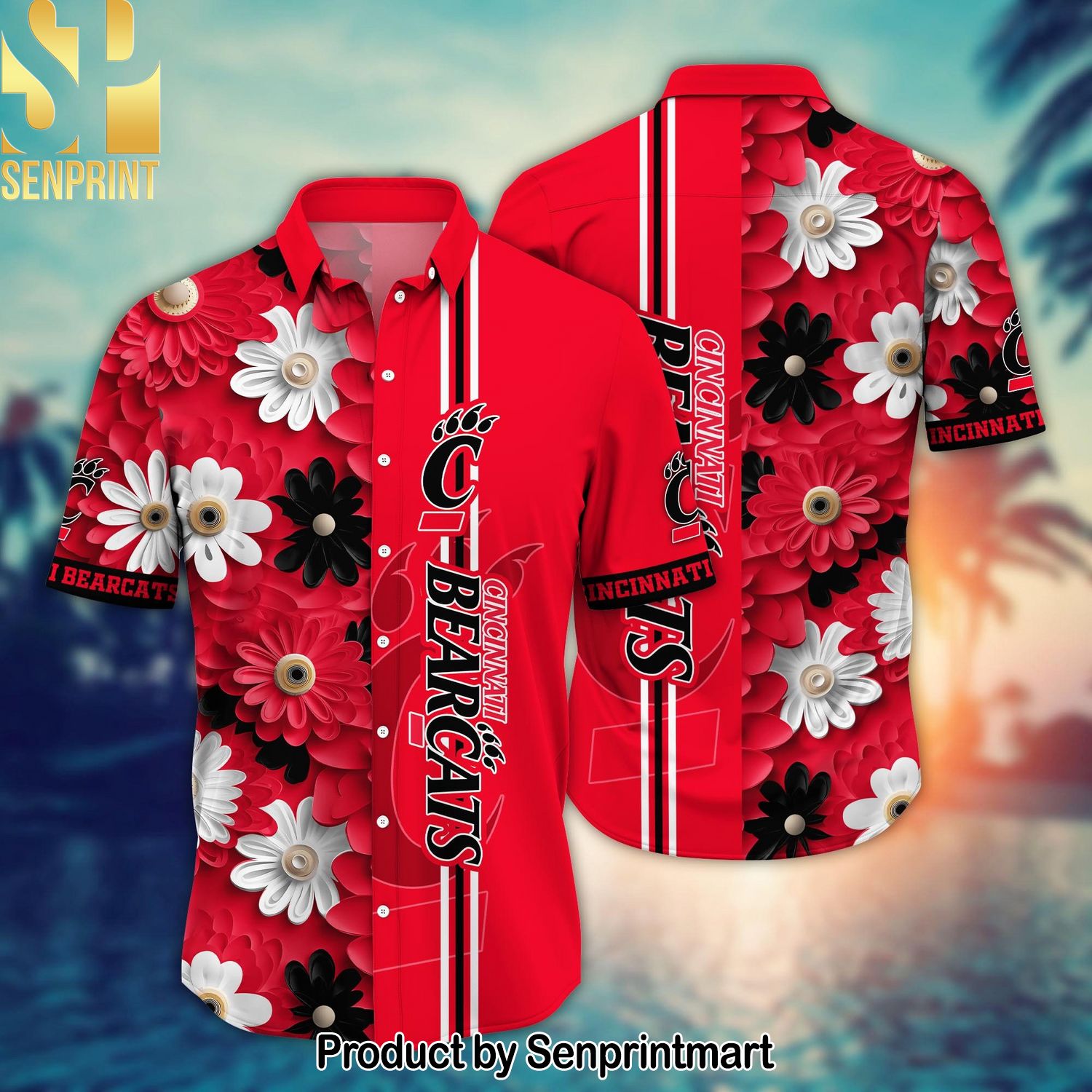 Cincinnati Bearcats NCAA Flower For Fans Hawaiian Shirt and Shorts