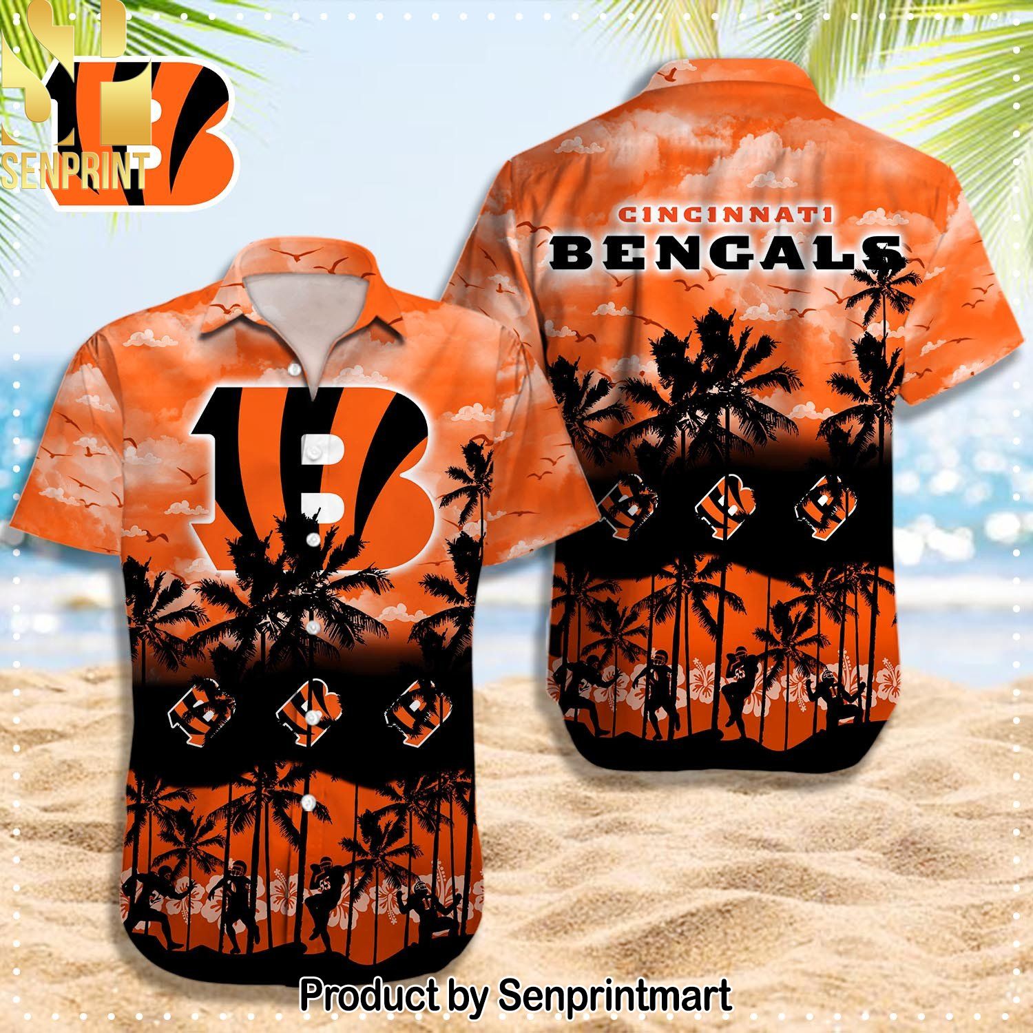Cincinnati Bengals NFL All Over Print 3D Hawaiian Shirt and Shorts