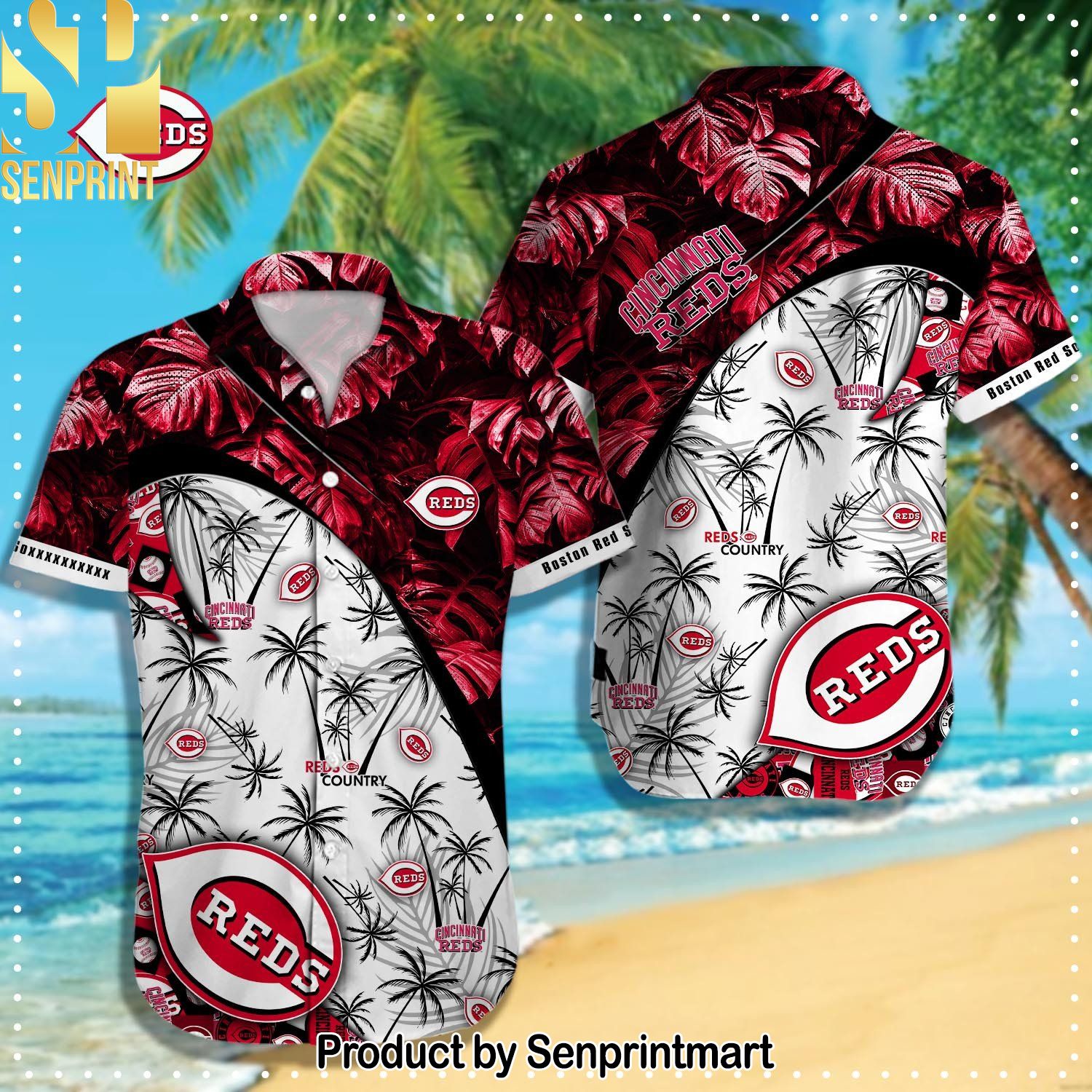 Cincinnati Reds MLB Classic Full Printed Hawaiian Shirt and Shorts