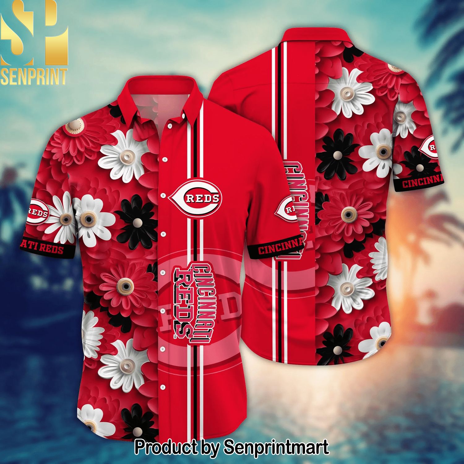 Cincinnati Reds MLB Flower For Fan Full Printing Hawaiian Shirt and Shorts