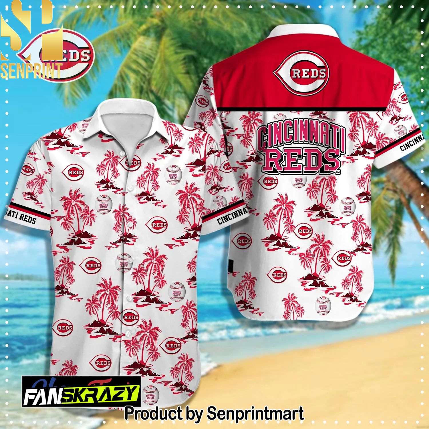 Cincinnati Reds MLB Full Print Classic Hawaiian Shirt and Shorts