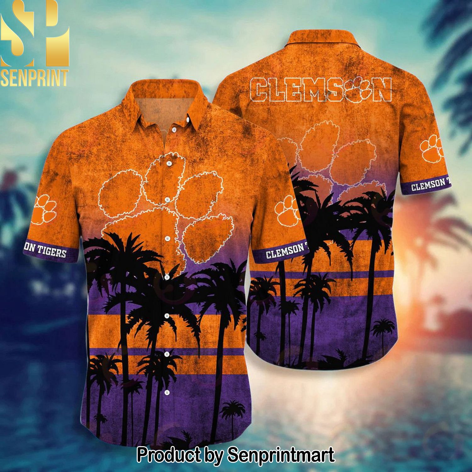 Clemson Tigers Unisex Full Printed Hawaiian Shirt and Shorts