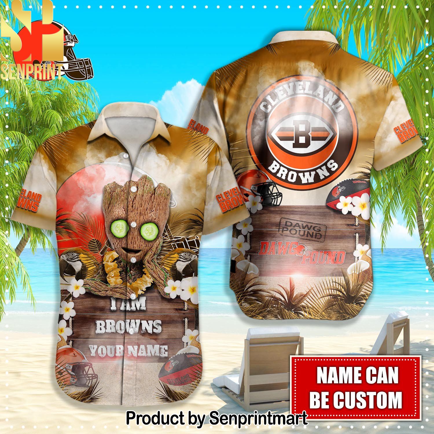 Cleveland Browns NFL For Fans All Over Printed Hawaiian Shirt and Shorts