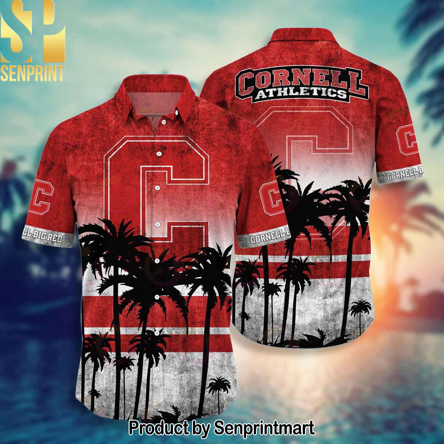 Cornell Big Red Full Printed Classic Hawaiian Shirt and Shorts
