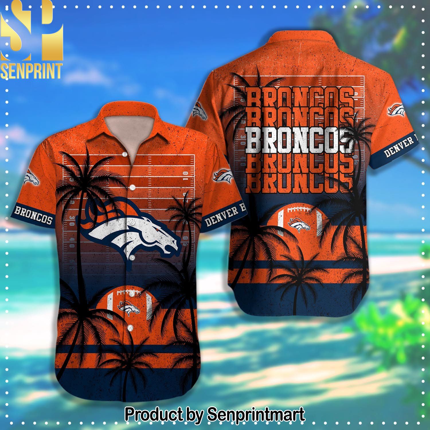 Denver Broncos NFL Full Print Unisex Hawaiian Shirt and Shorts