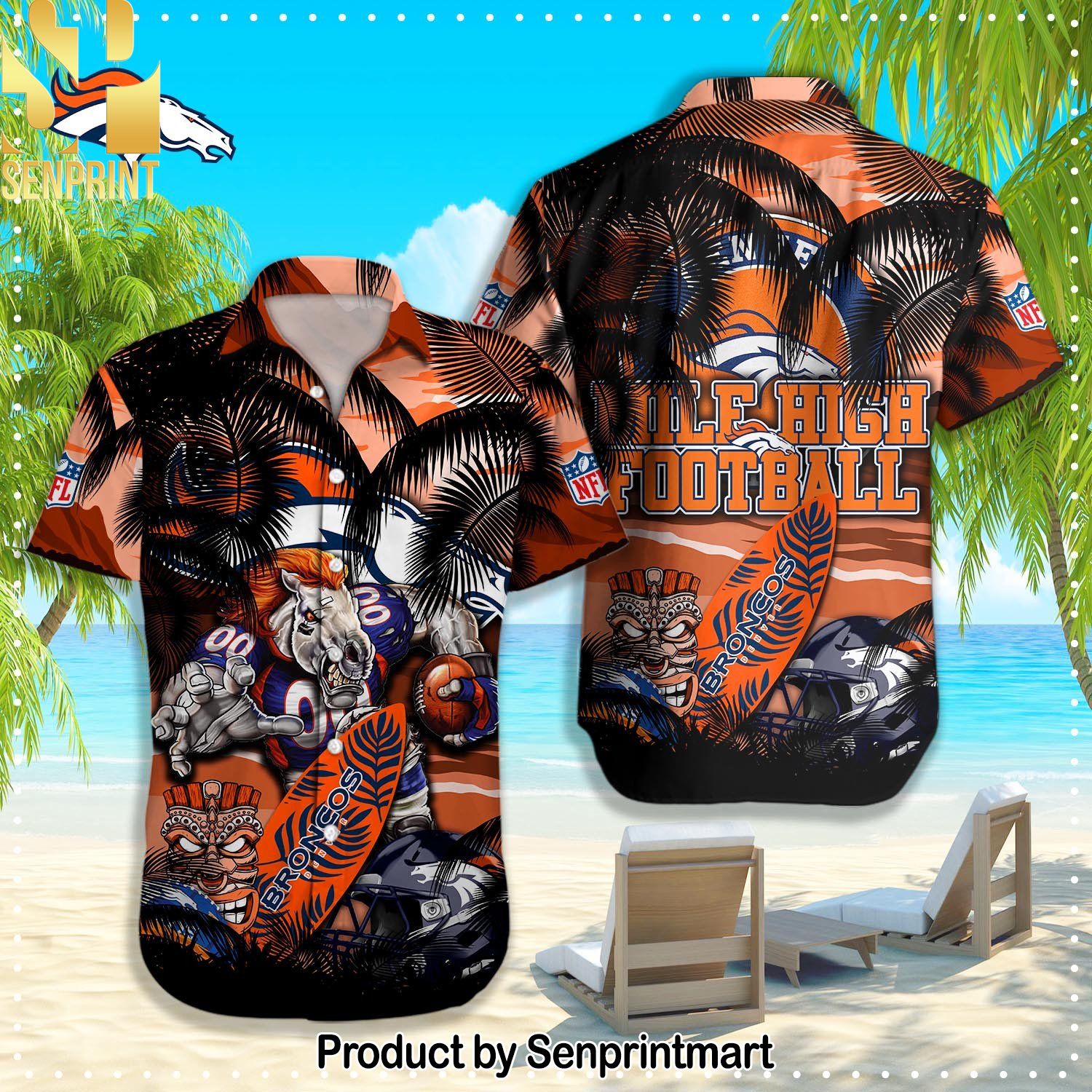 Denver Broncos NFL Hot Fashion 3D Hawaiian Shirt and Shorts