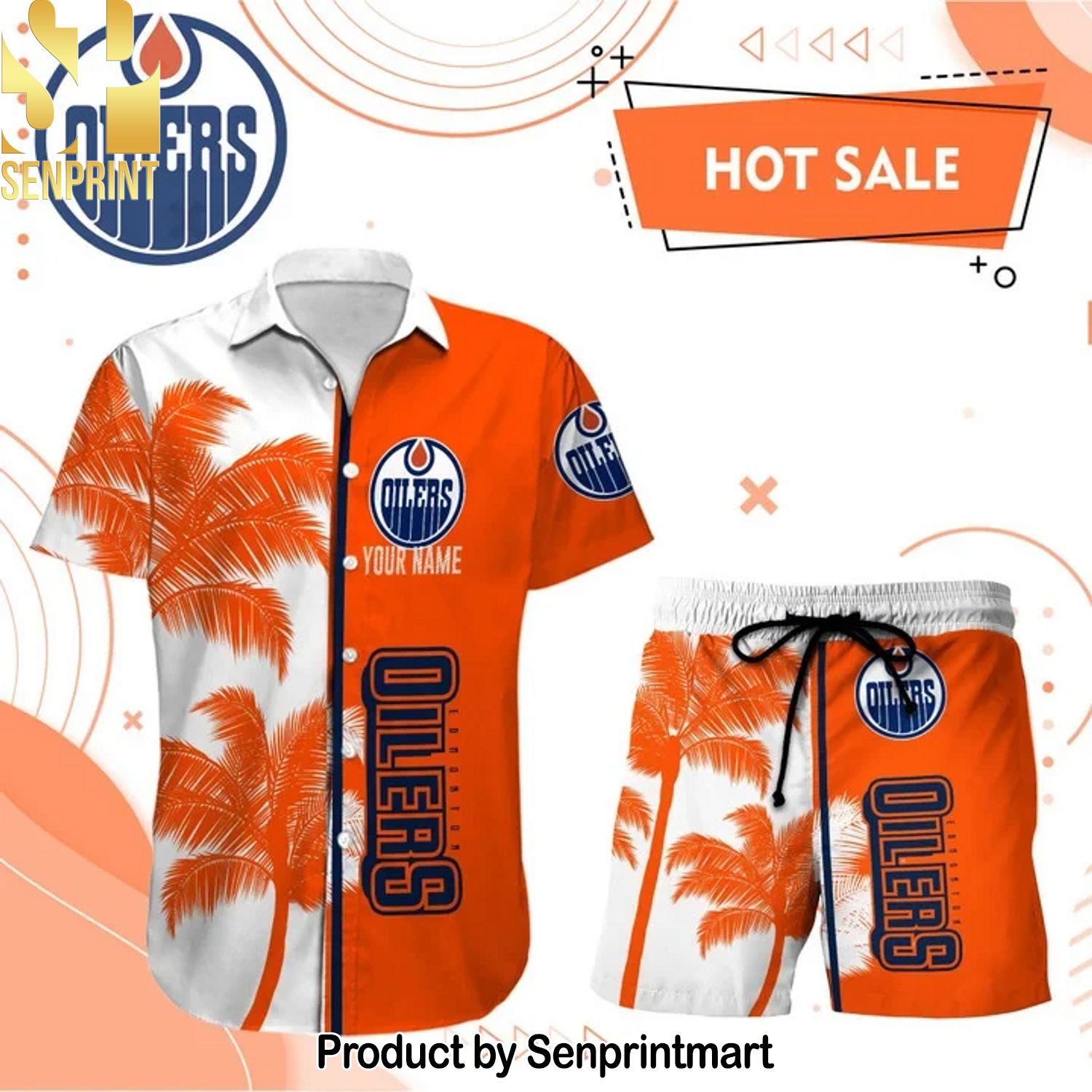 EDMONTON OILERS NHL Unique All Over Printed Hawaiian Shirt and Shorts
