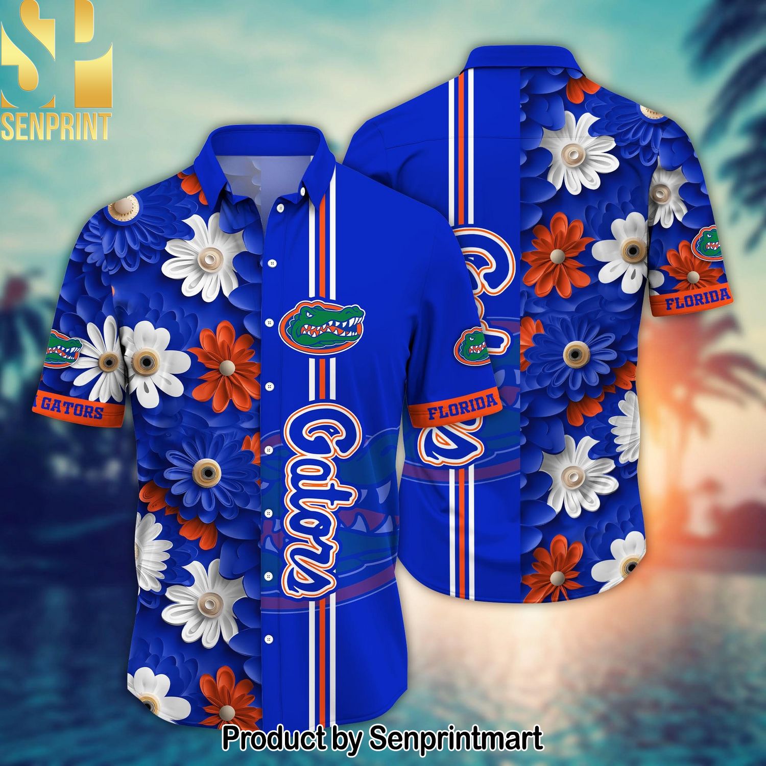 Florida Gators NCAA Flower Casual Full Printed Hawaiian Shirt and Shorts