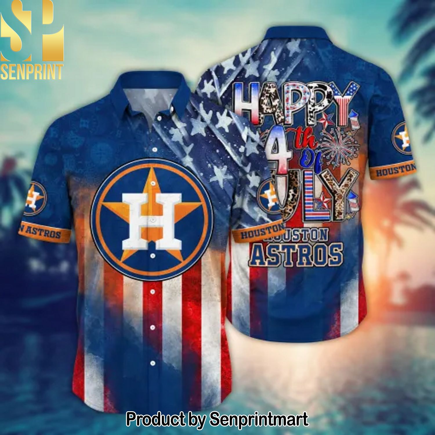 Houston Astros MLB Full Print 3D Hawaiian Shirt and Shorts