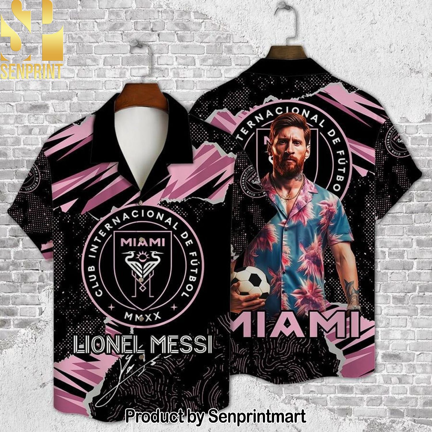 Inter Miami Leo Messi Black For Fans Hawaiian Shirt and Shorts