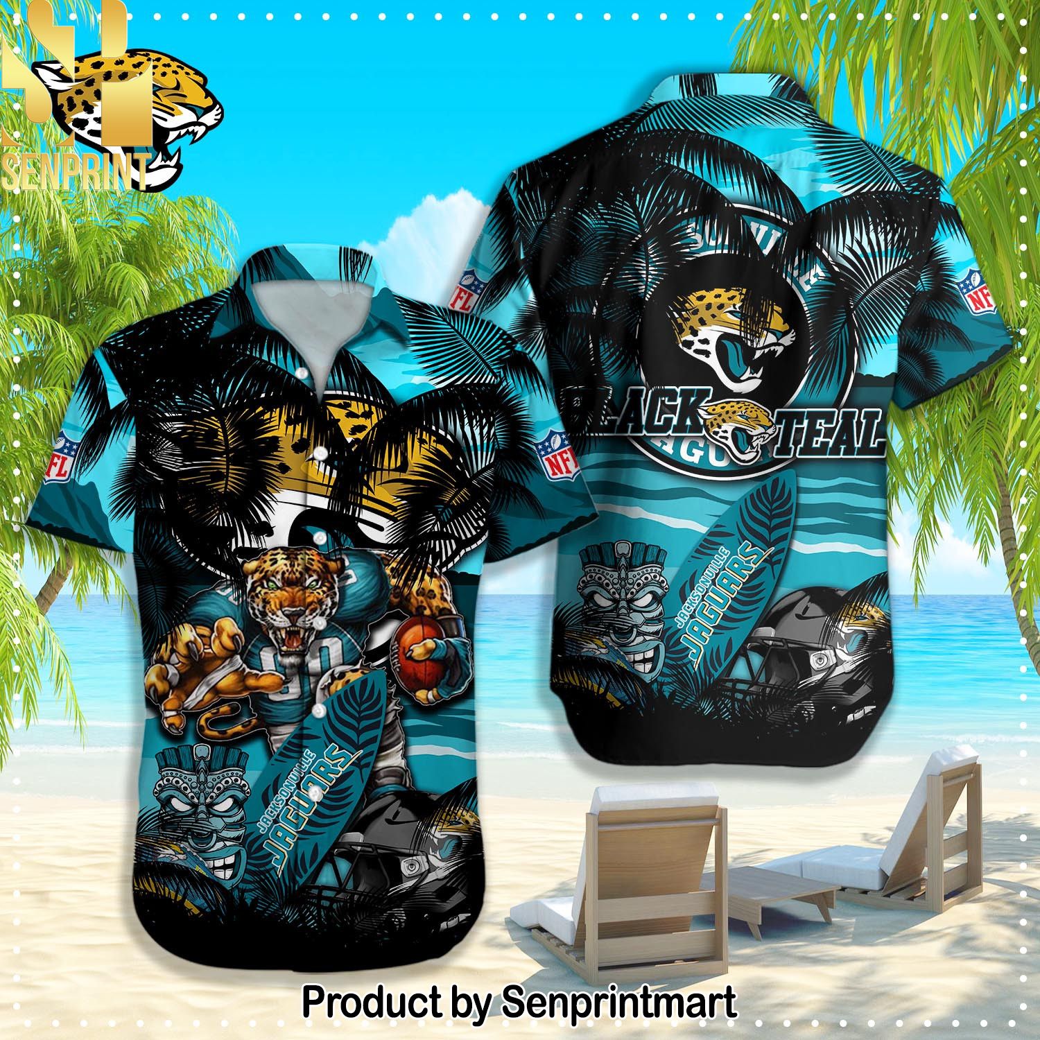 Jacksonville Jaguars NFL 3D Hawaiian Shirt and Shorts