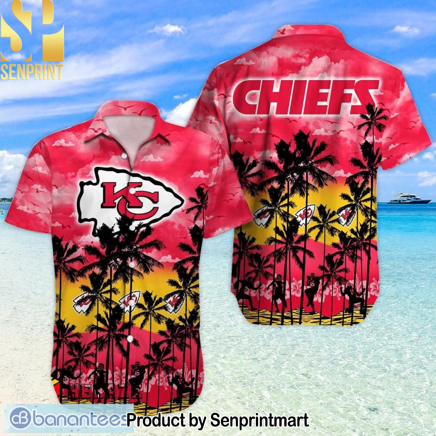 Kansas City Chiefs NFL Coconut Summer Gift For Fan 3D Hawaiian Shirt and Shorts