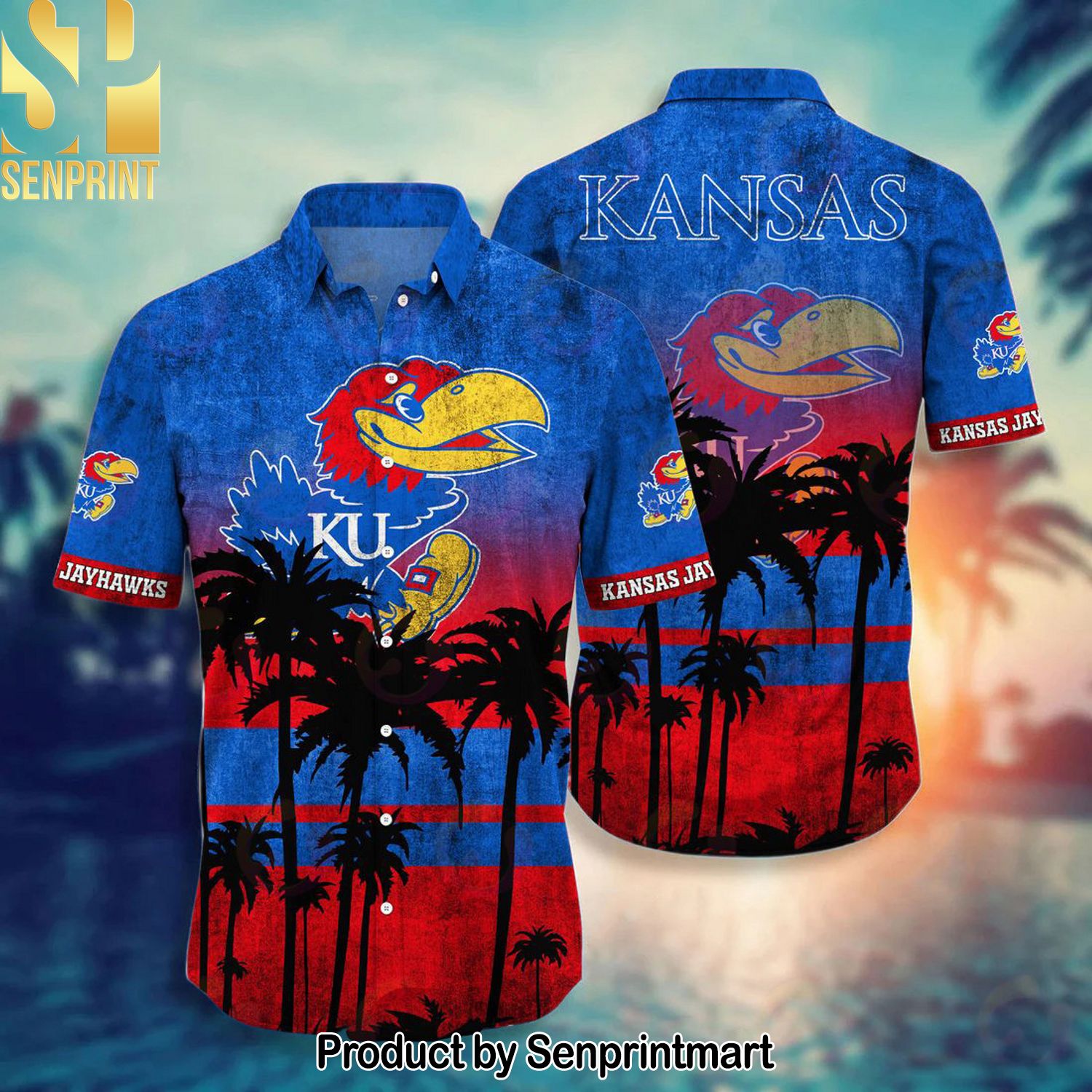 Kansas Jayhawks Full Print Classic Hawaiian Shirt and Shorts