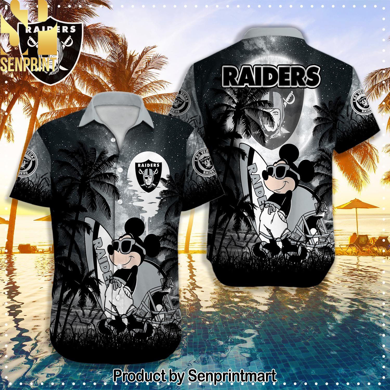 Las Vegas Raiders NFL Hot Fashion 3D Hawaiian Shirt and Shorts