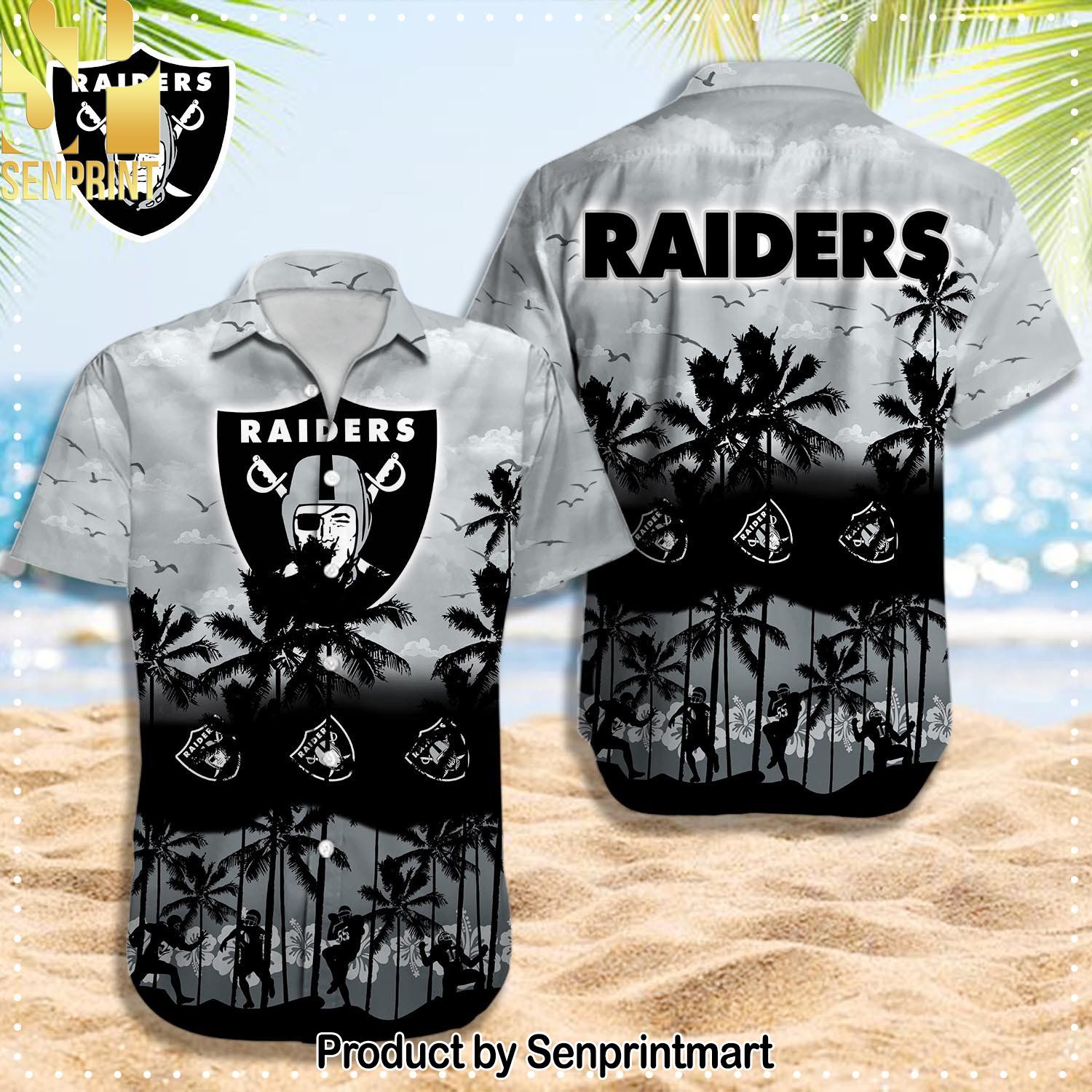 Las Vegas Raiders NFL Unisex All Over Printed Hawaiian Shirt and Shorts