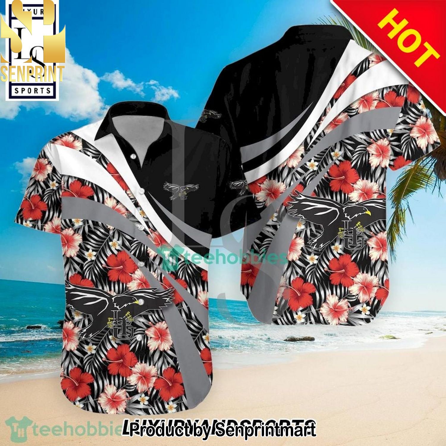 LIU Brooklyn Blackbirds NCAA Hibiscus Tropical Flower For Fans 3D Hawaiian Shirt and Shorts
