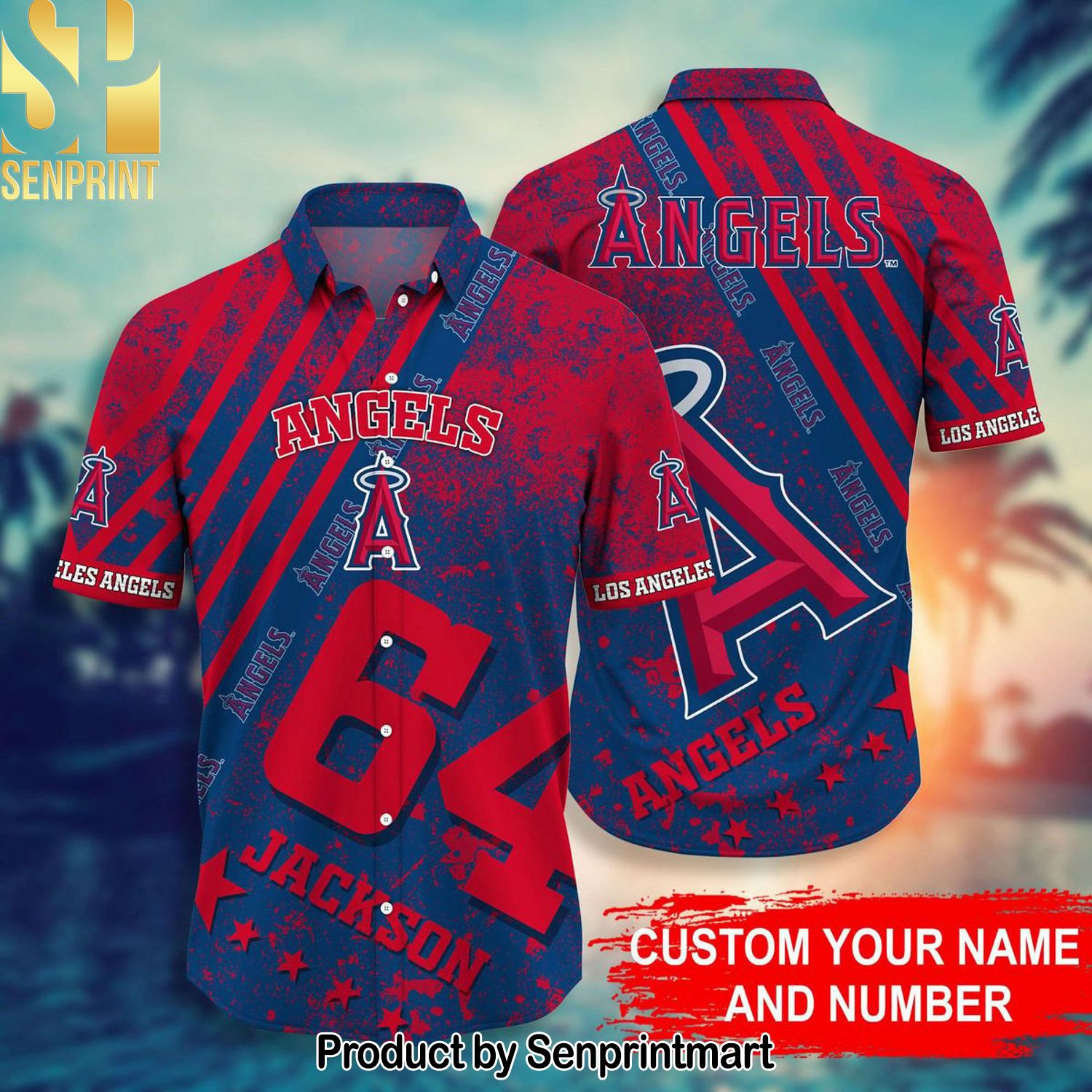 Los Angeles Angels MLB Full Printing Hawaiian Shirt and Shorts