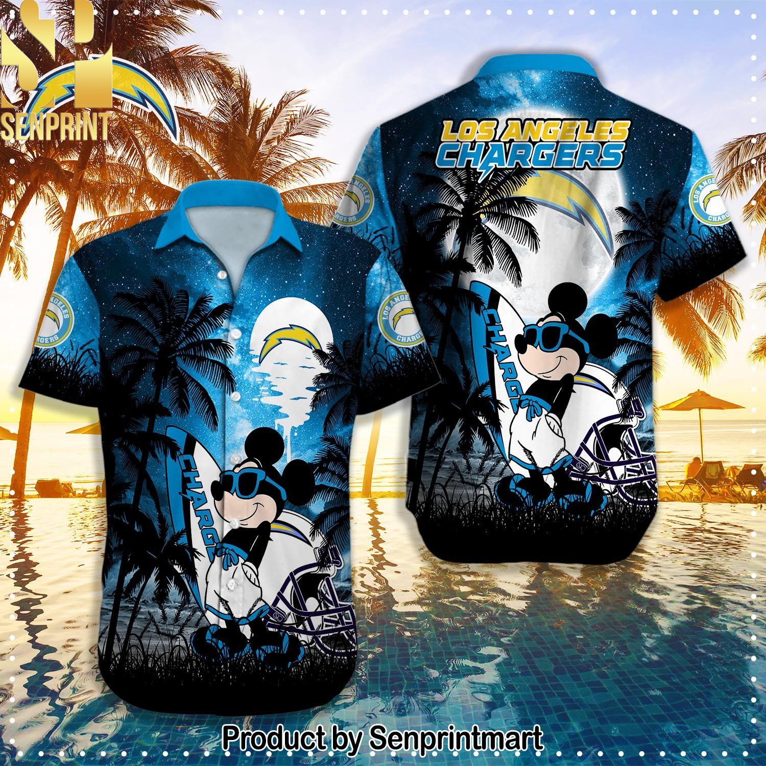Los Angeles Chargers NFL Awesome Outfit Hawaiian Shirt and Shorts