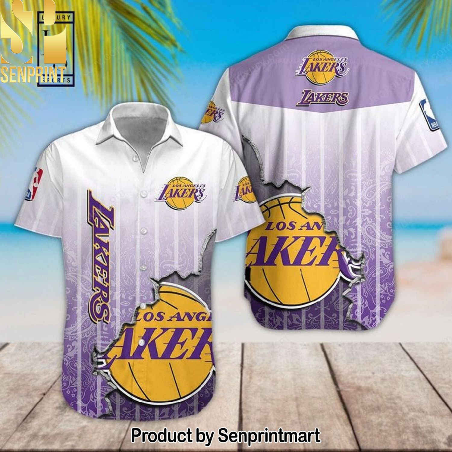 Los Angeles Lakers NBA Full Printing Unisex Hawaiian Shirt and Shorts