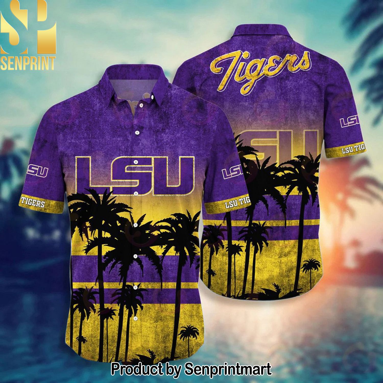 LSU TIGERS Full Printing Unisex Hawaiian Shirt and Shorts