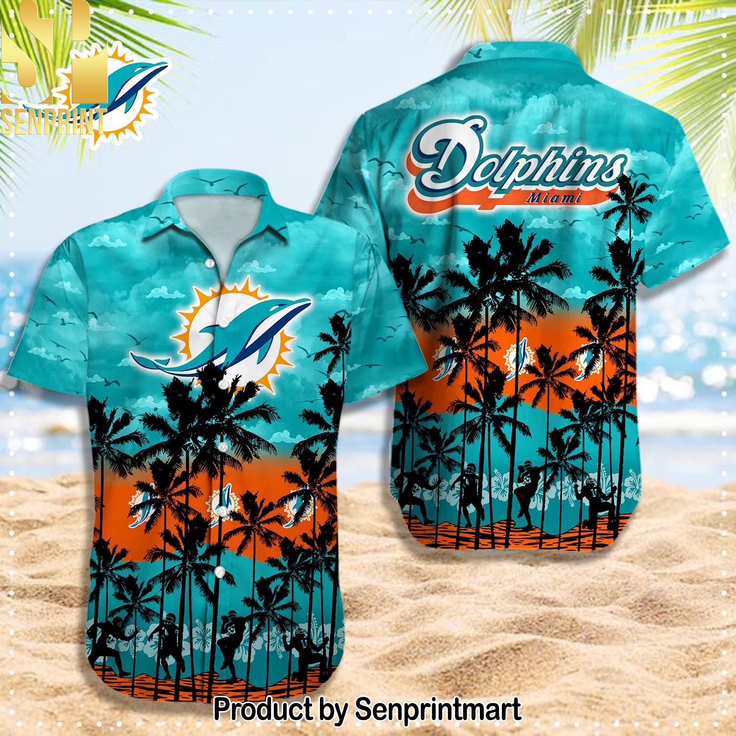 Miami Dolphins NFL Classic All Over Printed Hawaiian Shirt and Shorts