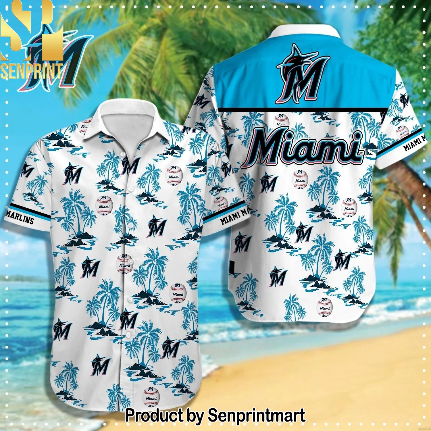 Miami Marlins MLB Full Printing 3D Hawaiian Shirt and Shorts