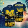 Michigan Wolverines NCAA Flower Full Printed Unisex Hawaiian Shirt and Shorts