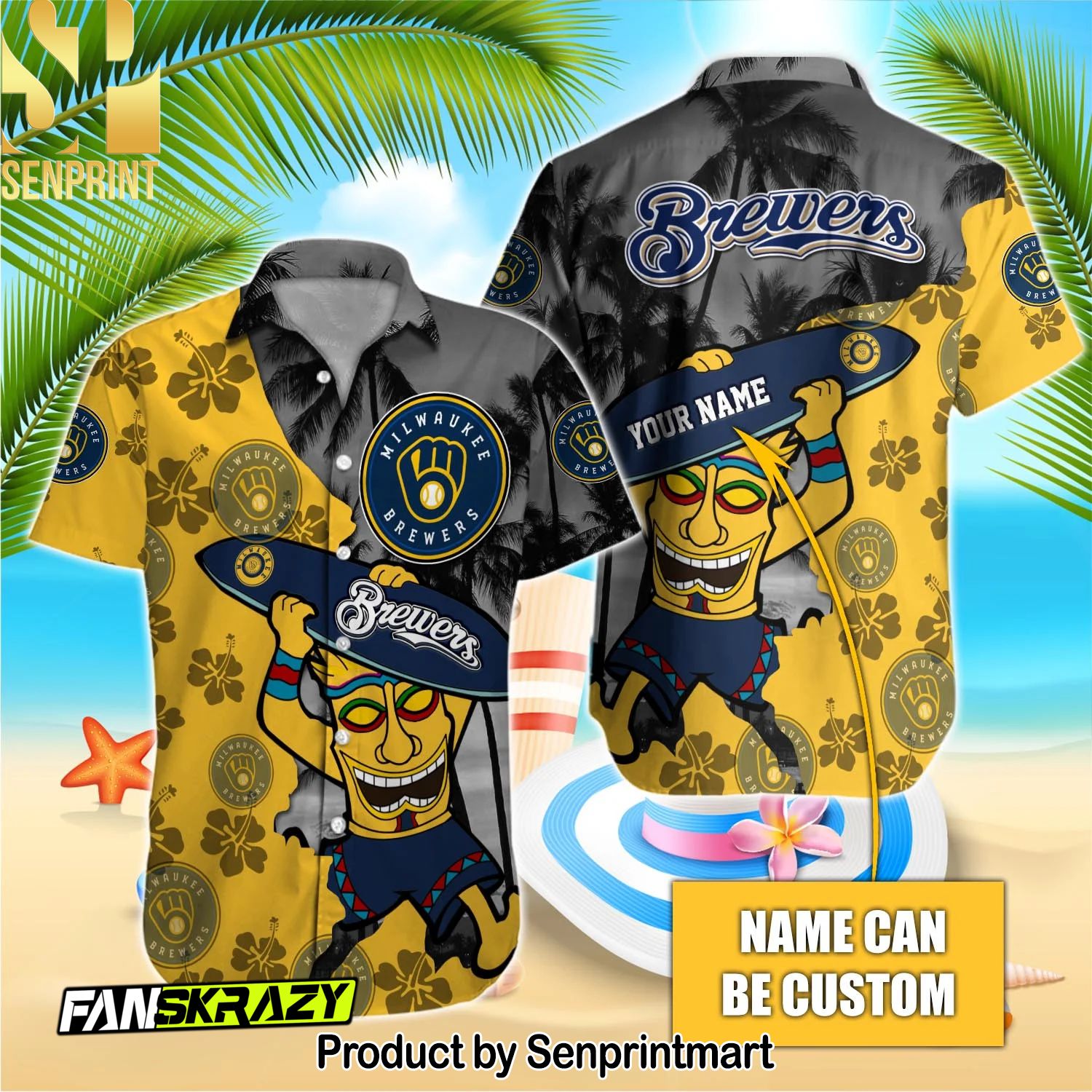Milwaukee Brewers MLB Cool Version Hawaiian Shirt and Shorts