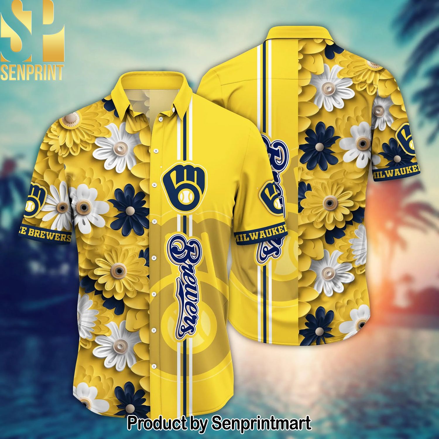 Milwaukee Brewers MLB Flower Gift Ideas Full Printed Hawaiian Shirt and Shorts