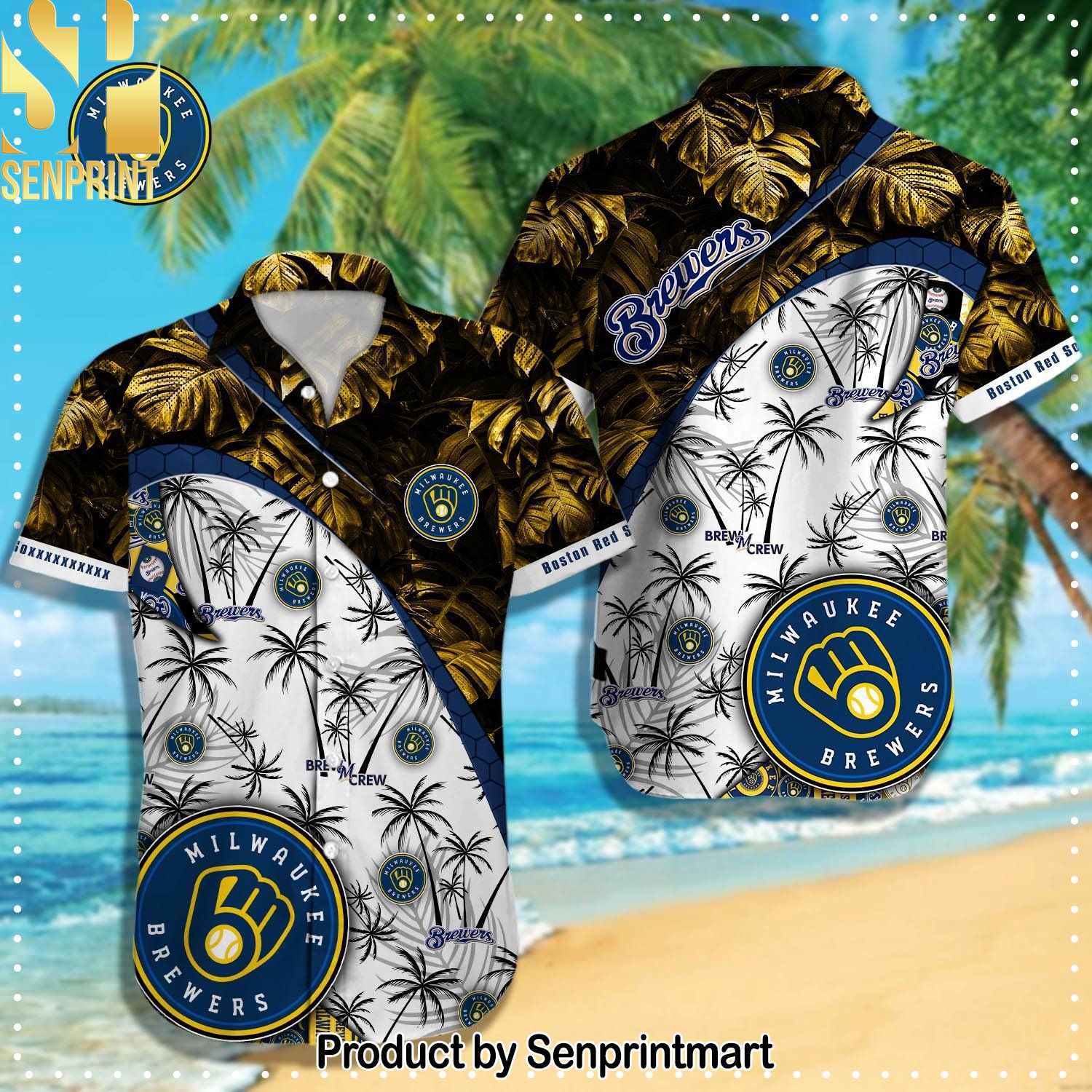 Milwaukee Brewers MLB Gift Ideas All Over Printed Hawaiian Shirt and Shorts