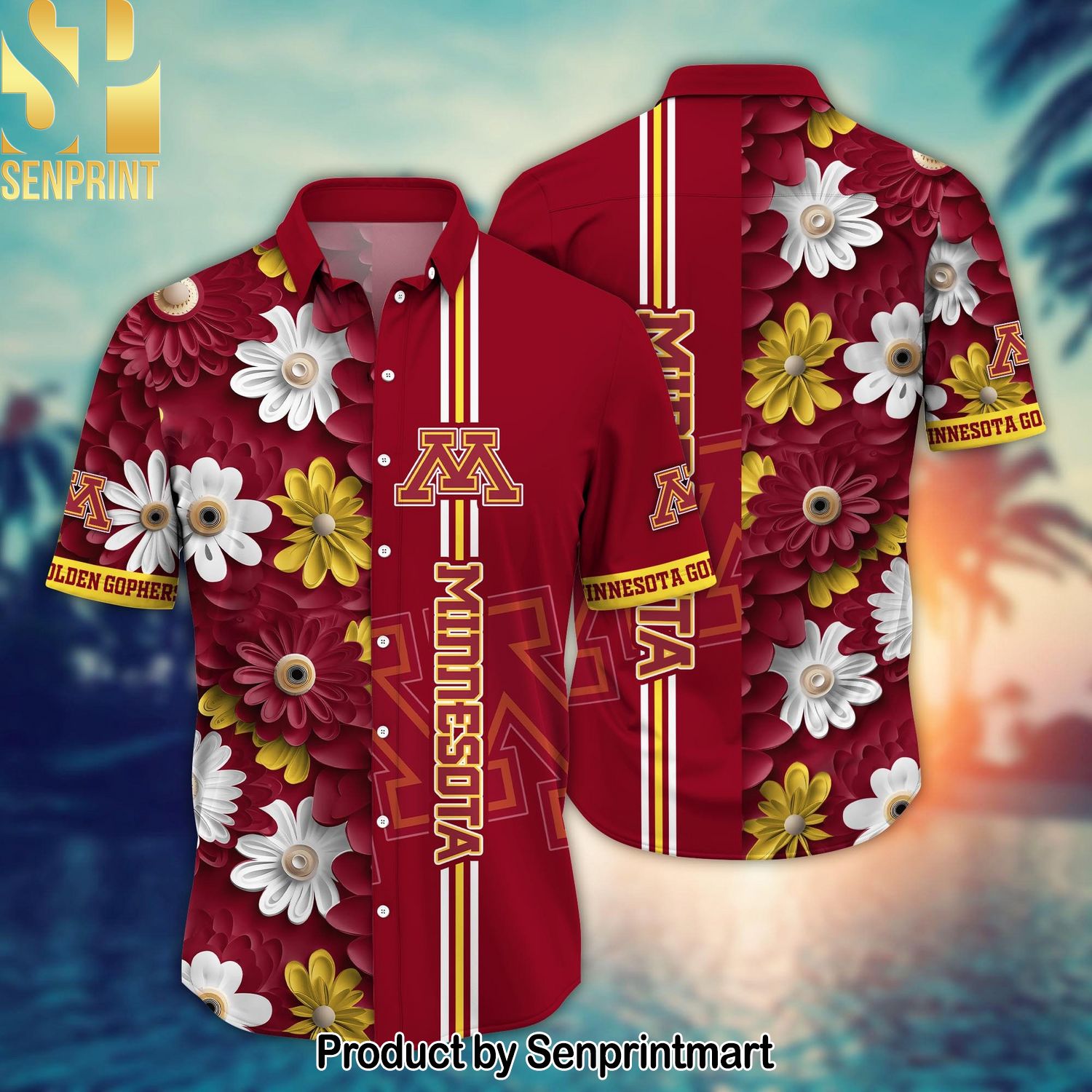 Minnesota Golden Gophers NCAA Flower New Fashion Full Printed Hawaiian Shirt and Shorts