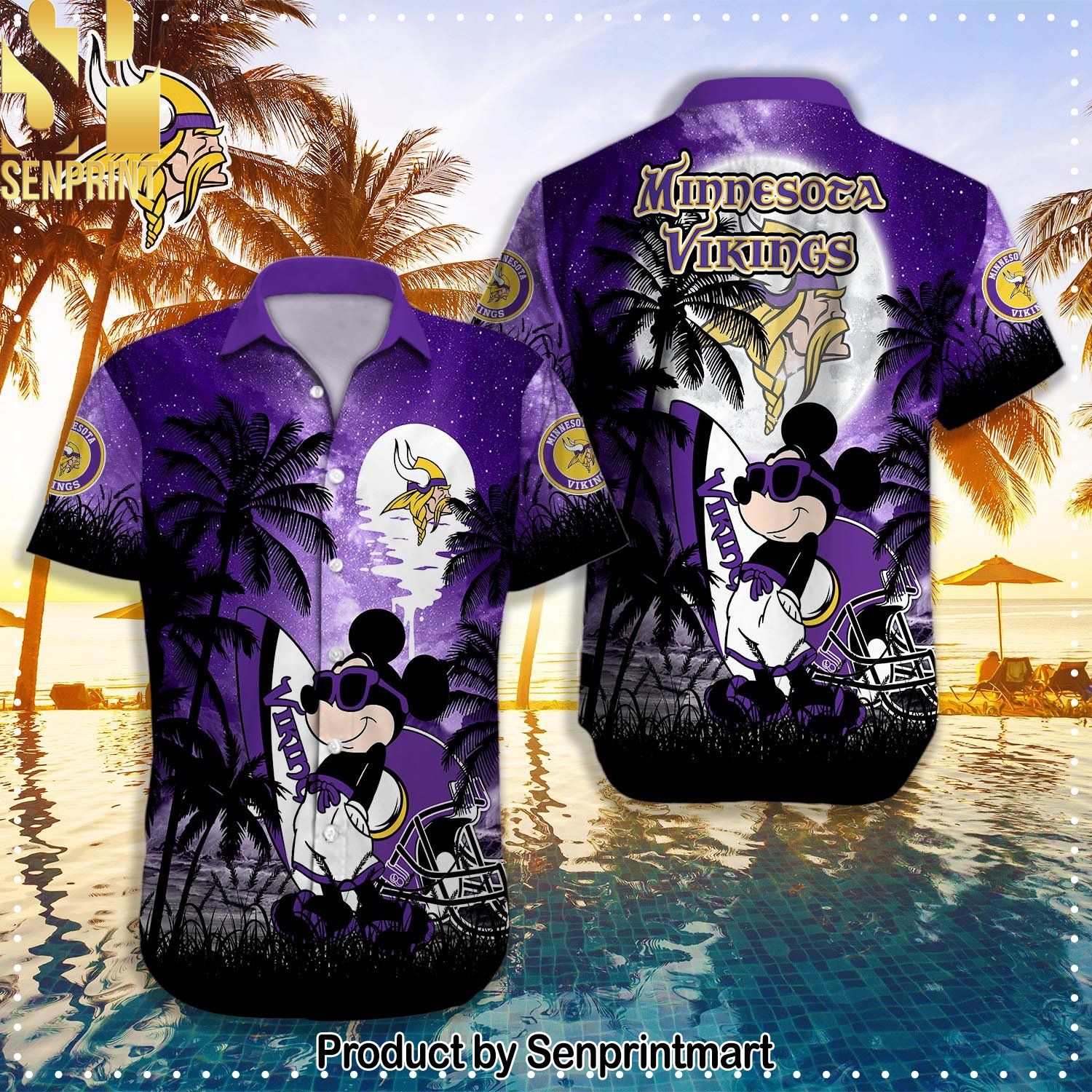 Minnesota Vikings NFL New Style Full Print Hawaiian Shirt and Shorts