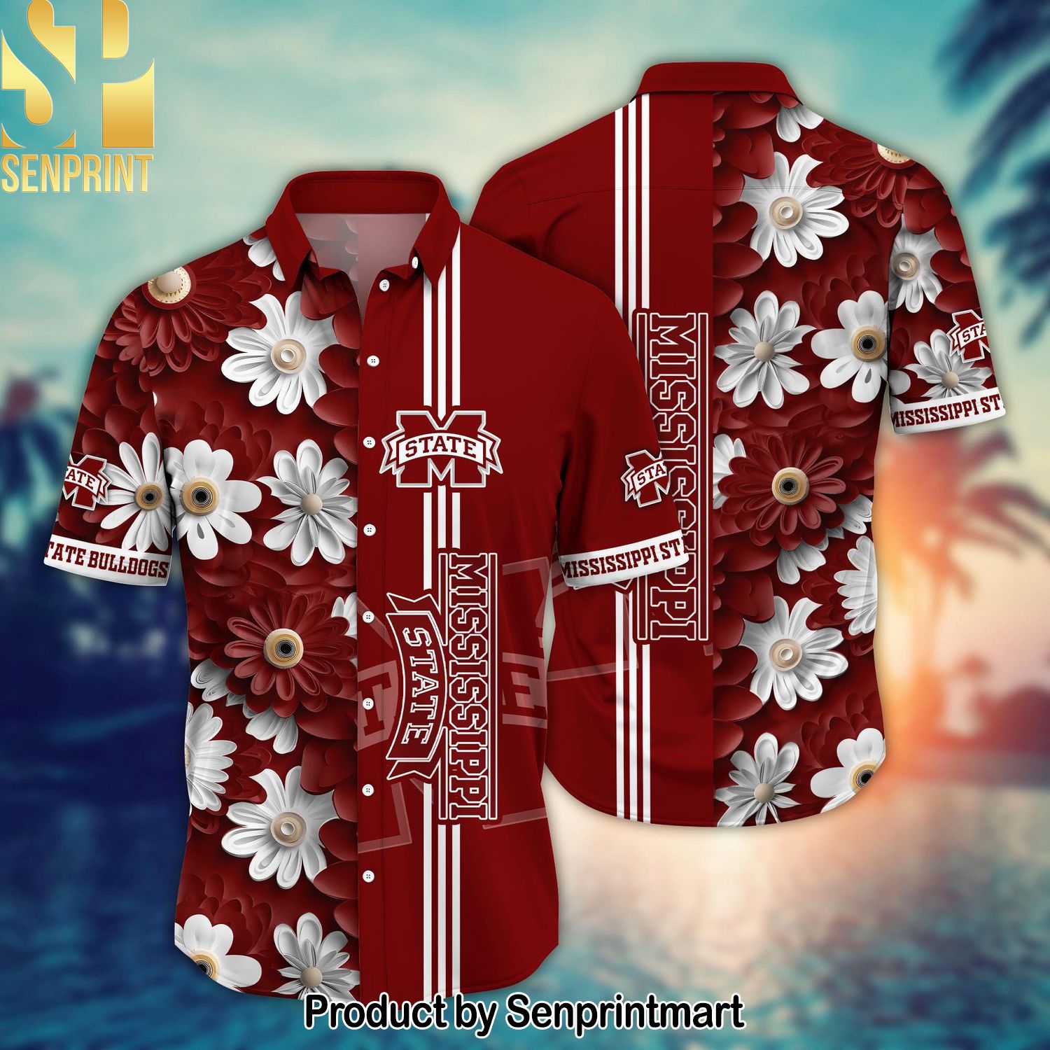 Mississippi State Bulldogs NCAA Flower For Fan All Over Print Hawaiian Shirt and Shorts