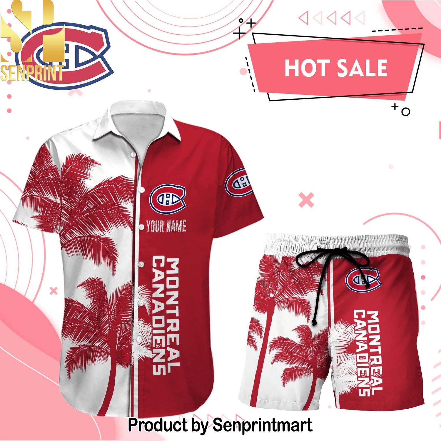 MONTREAL CANADIENS NHL Unique Full Printed Hawaiian Shirt and Shorts