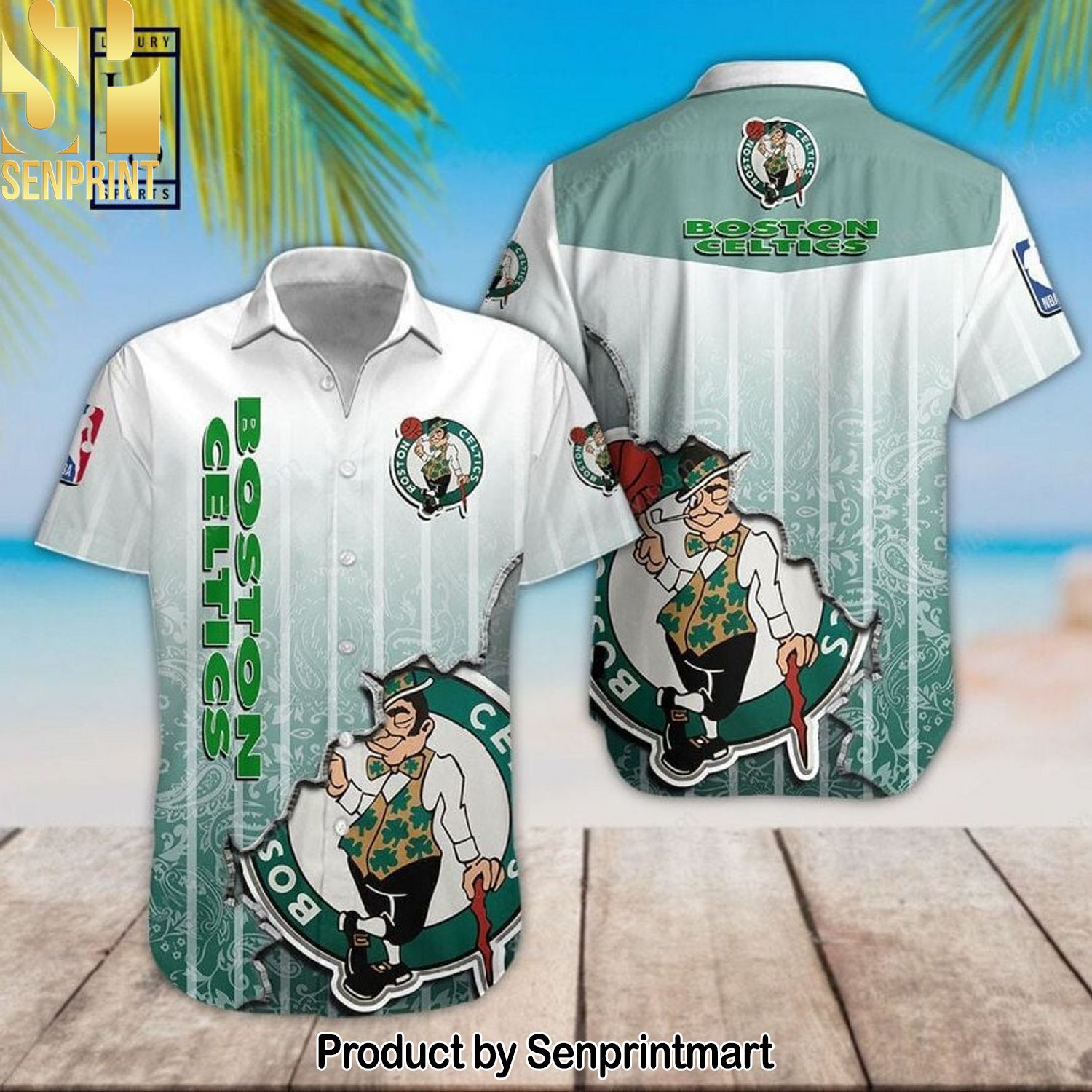 NBA Boston Celtics Unisex Full Print Hawaiian Shirt and Shorts