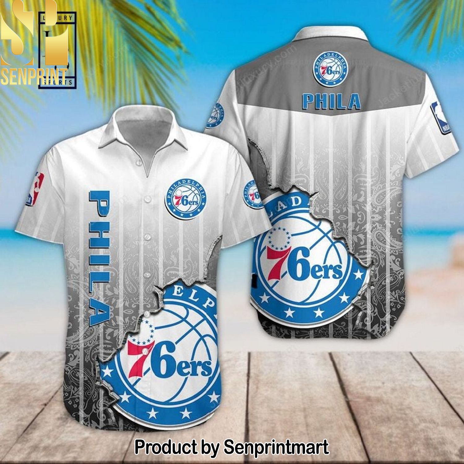 NBA Philadelphia ers 3D Full Print Hawaiian Shirt and Shorts