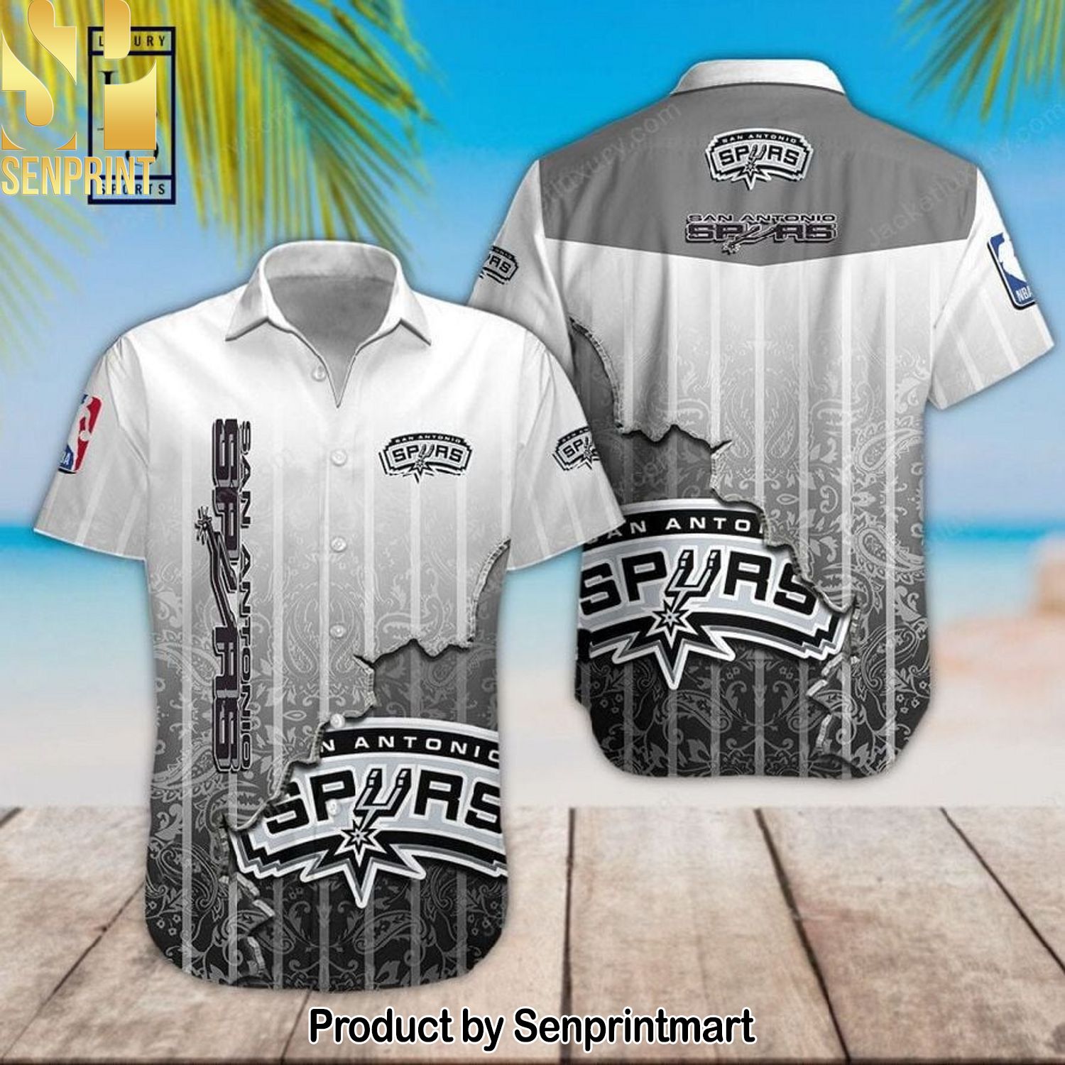 NBA San Antonio Spurs 3D All Over Print Hawaiian Shirt and Shorts
