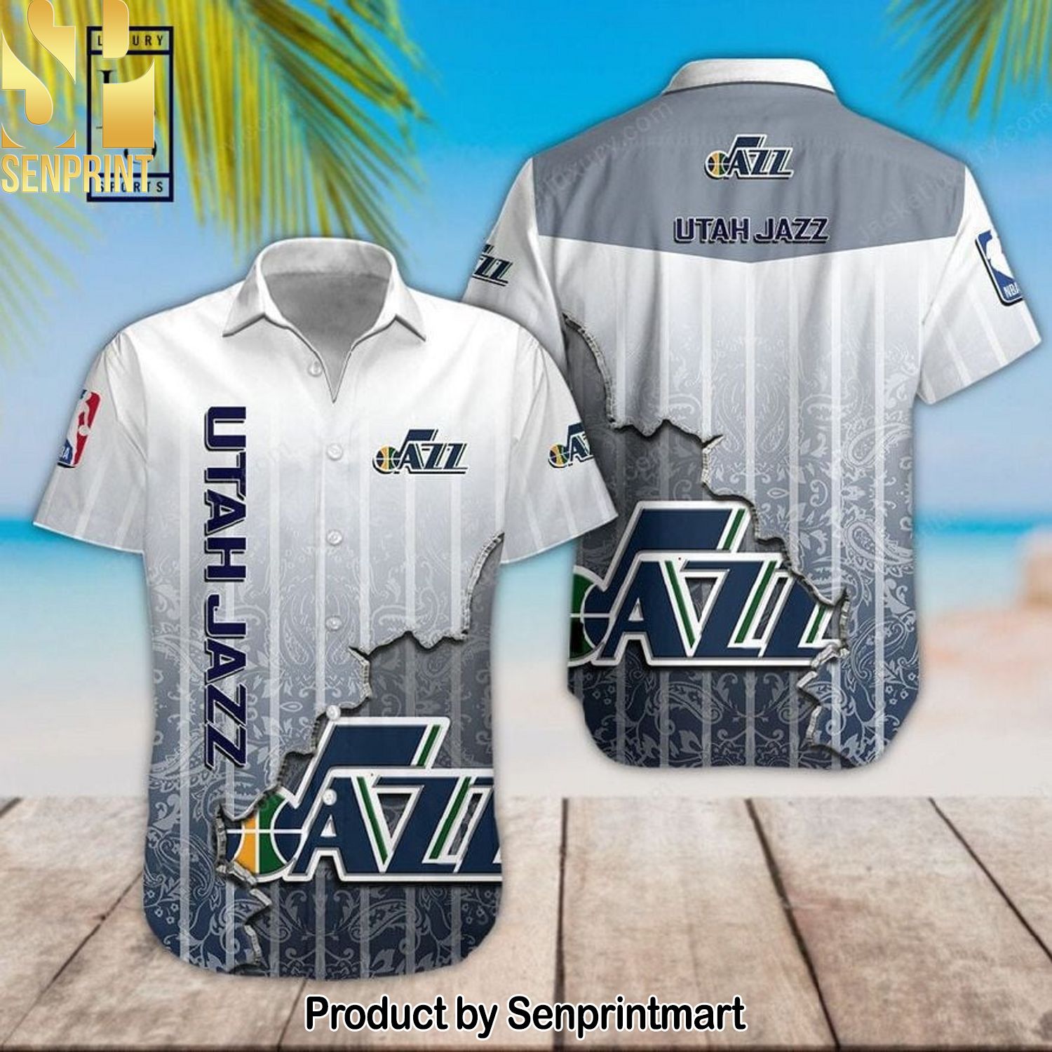 NBA Utah Jazz Unisex Full Printing Hawaiian Shirt and Shorts