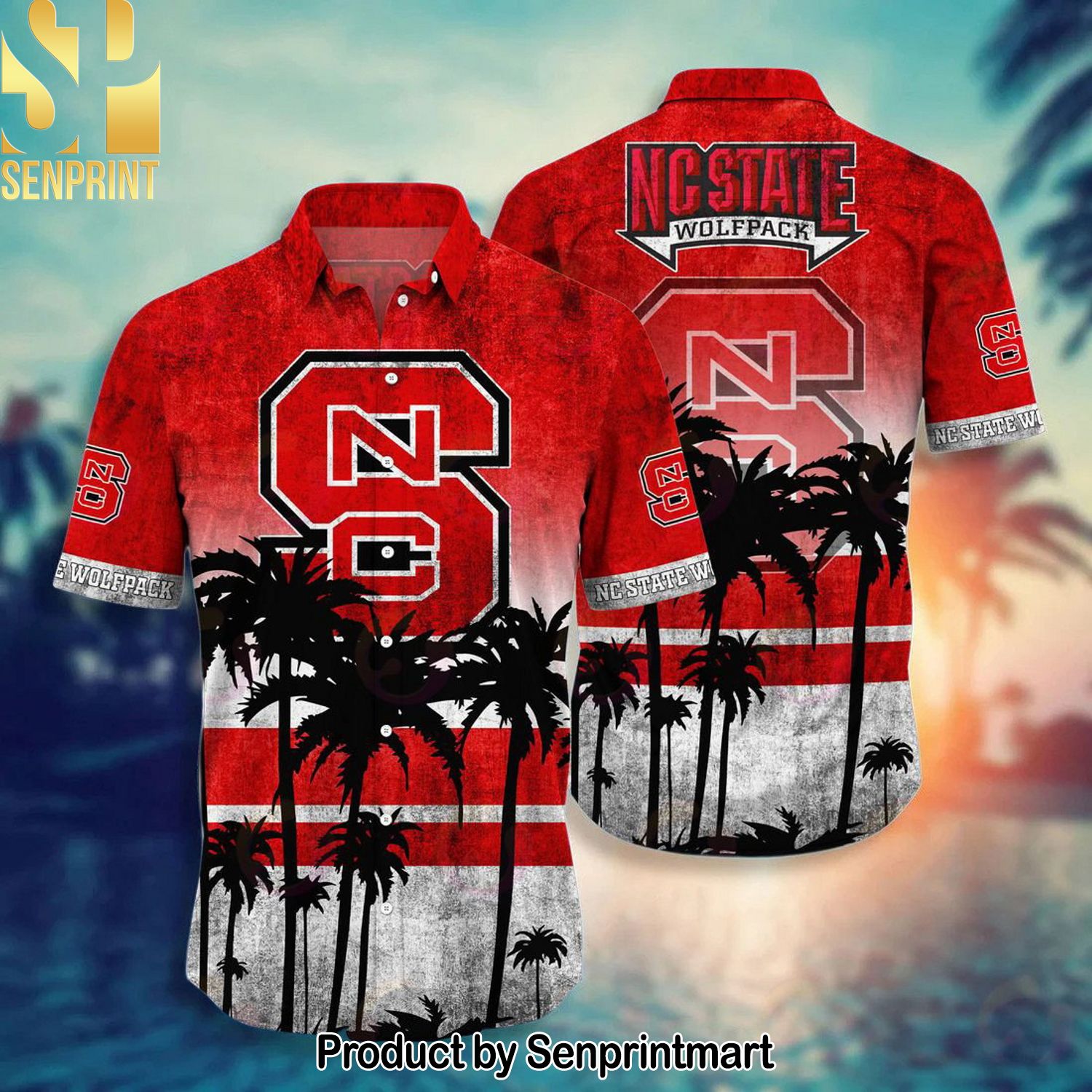 NC State Wolfpack All Over Print 3D Hawaiian Shirt and Shorts
