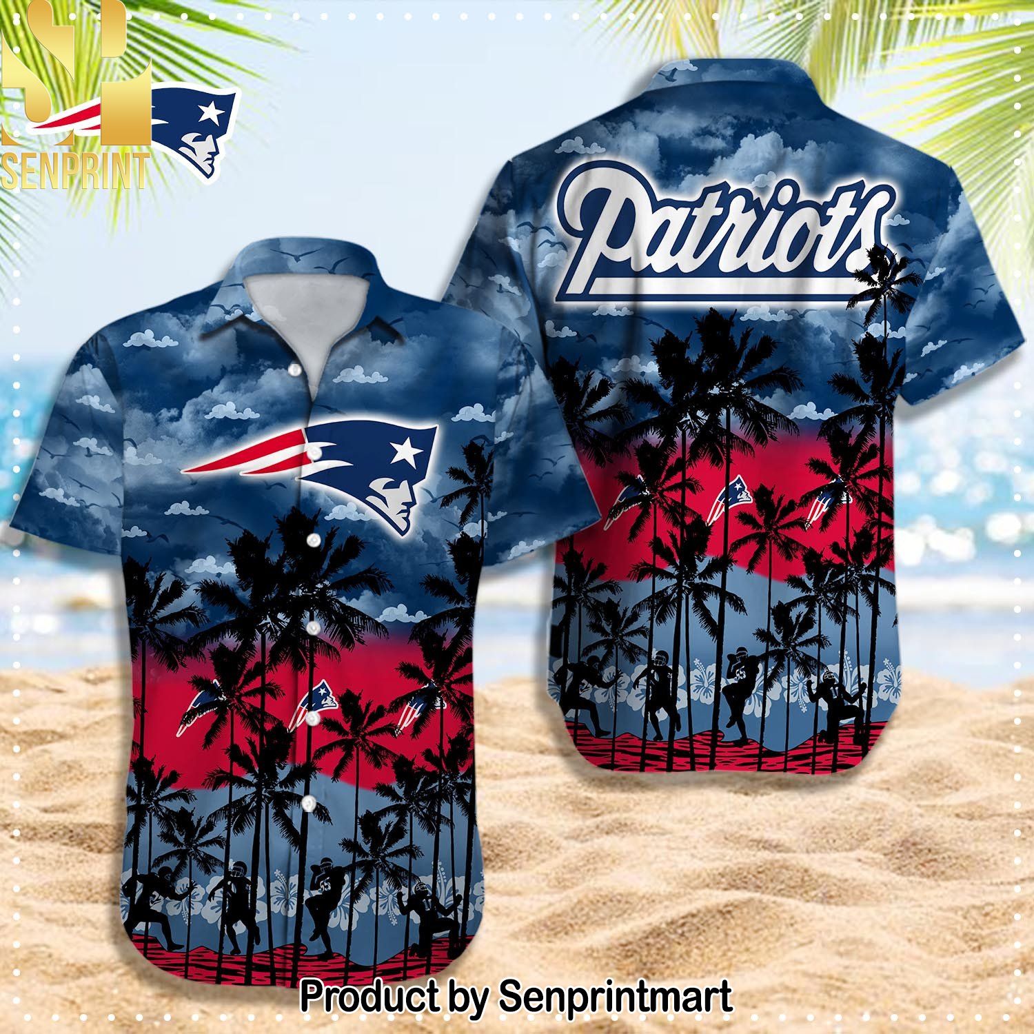 New England Patriots NFL Classic Full Printing Hawaiian Shirt and Shorts
