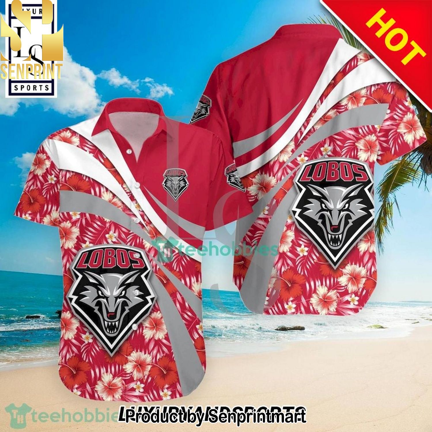 New Mexico Lobos NCAA Hibiscus Tropical Flower Gift Ideas Hawaiian Shirt and Shorts