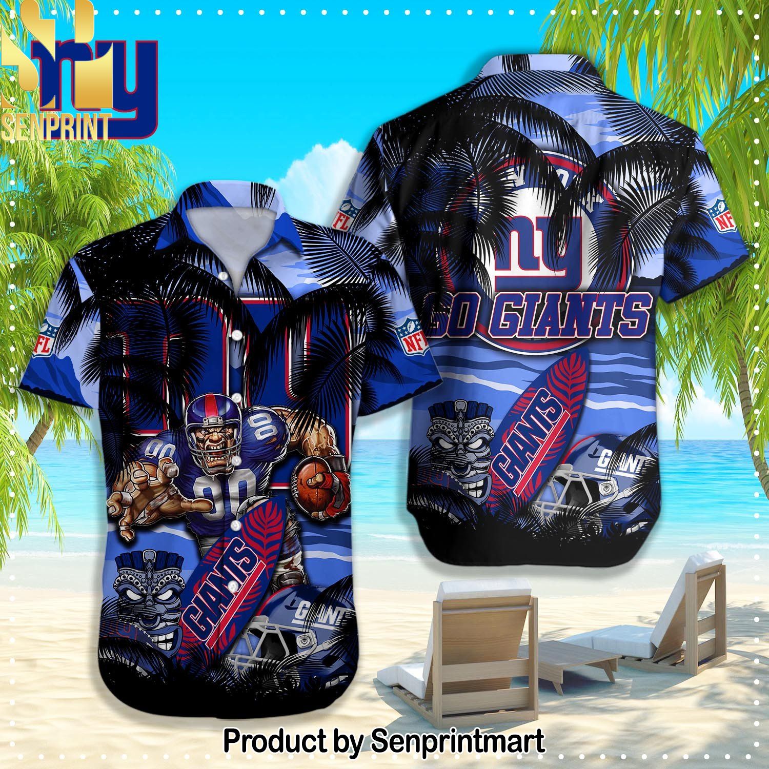 New York Giants NFL Best Combo All Over Print Hawaiian Shirt and Shorts