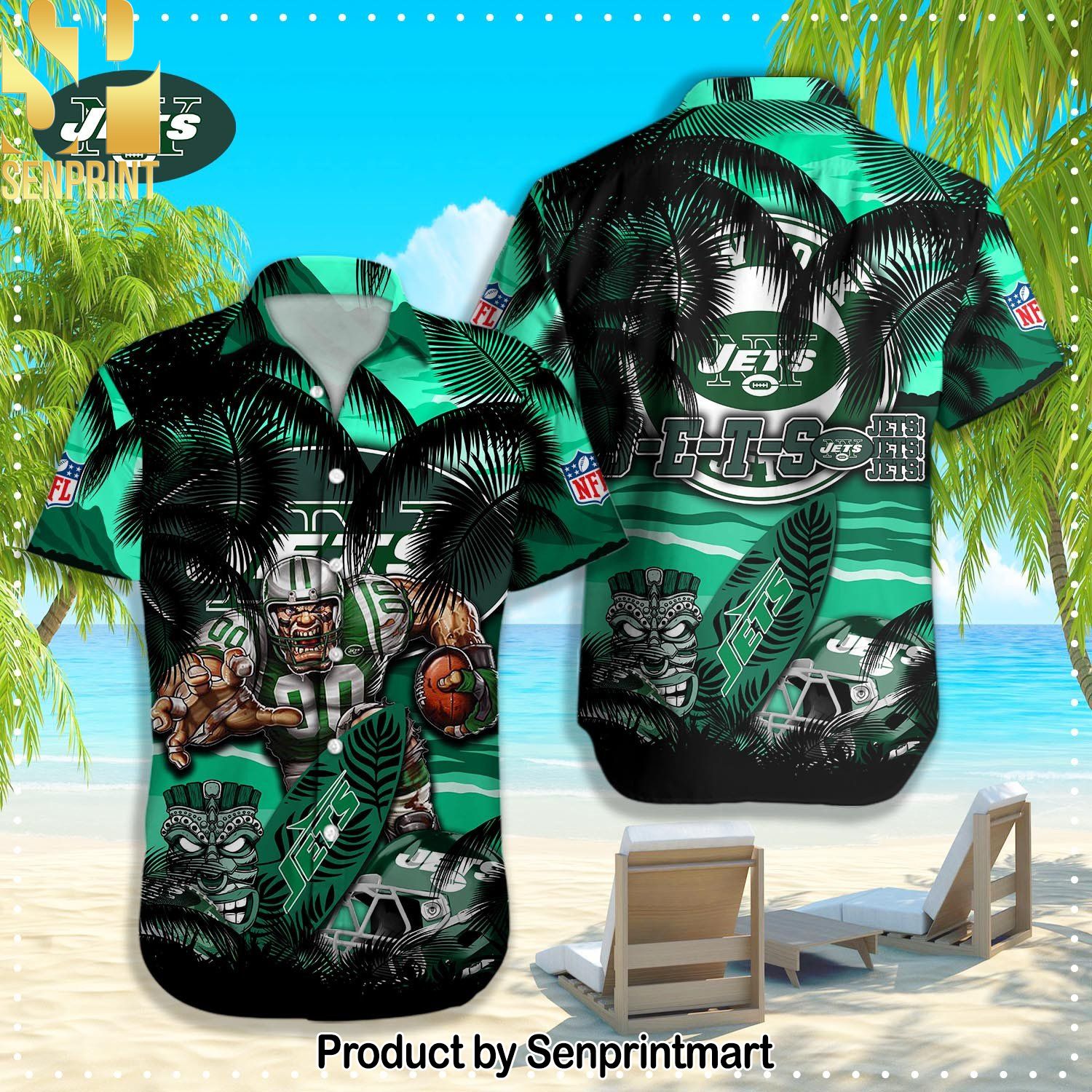 New York Jets NFL New Style Full Print Hawaiian Shirt and Shorts