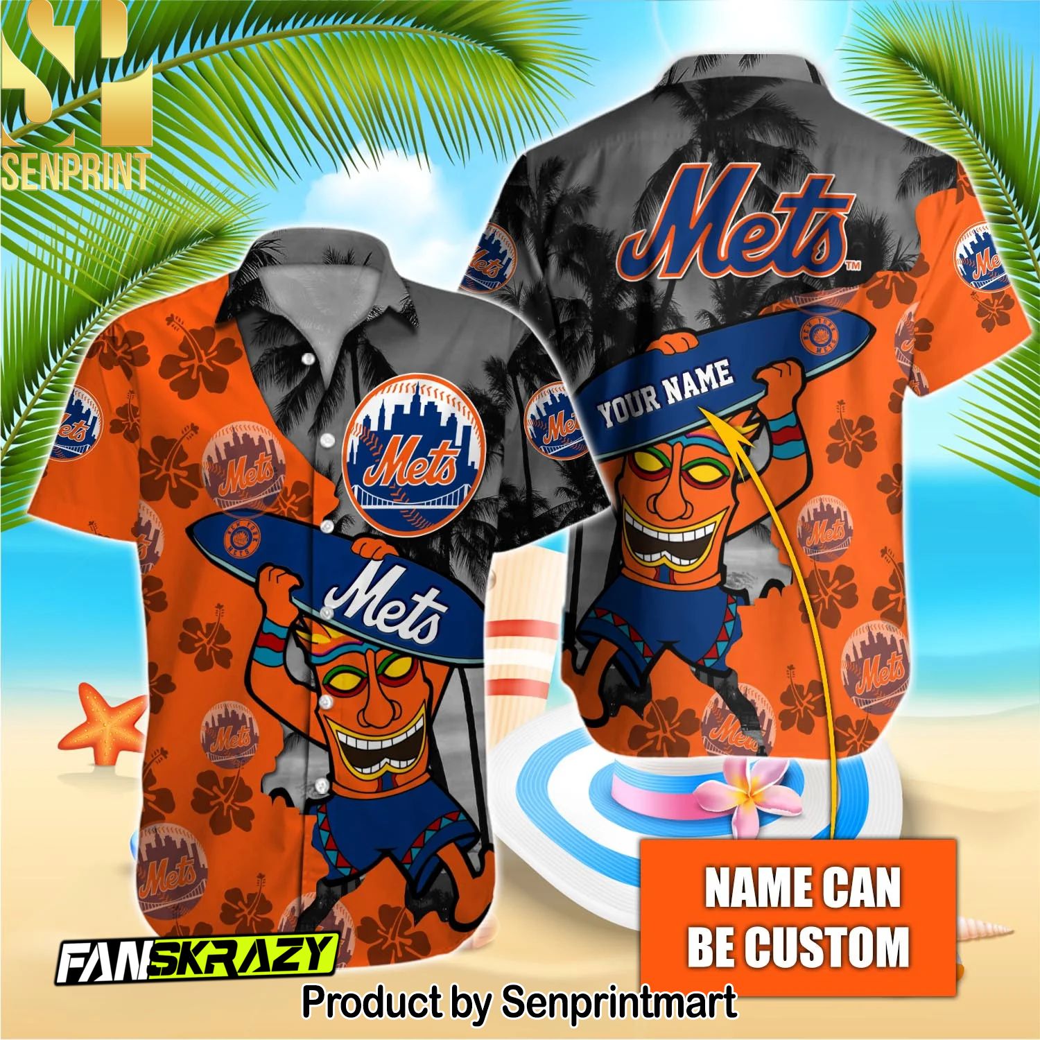 New York Mets MLB All Over Print Hawaiian Shirt and Shorts