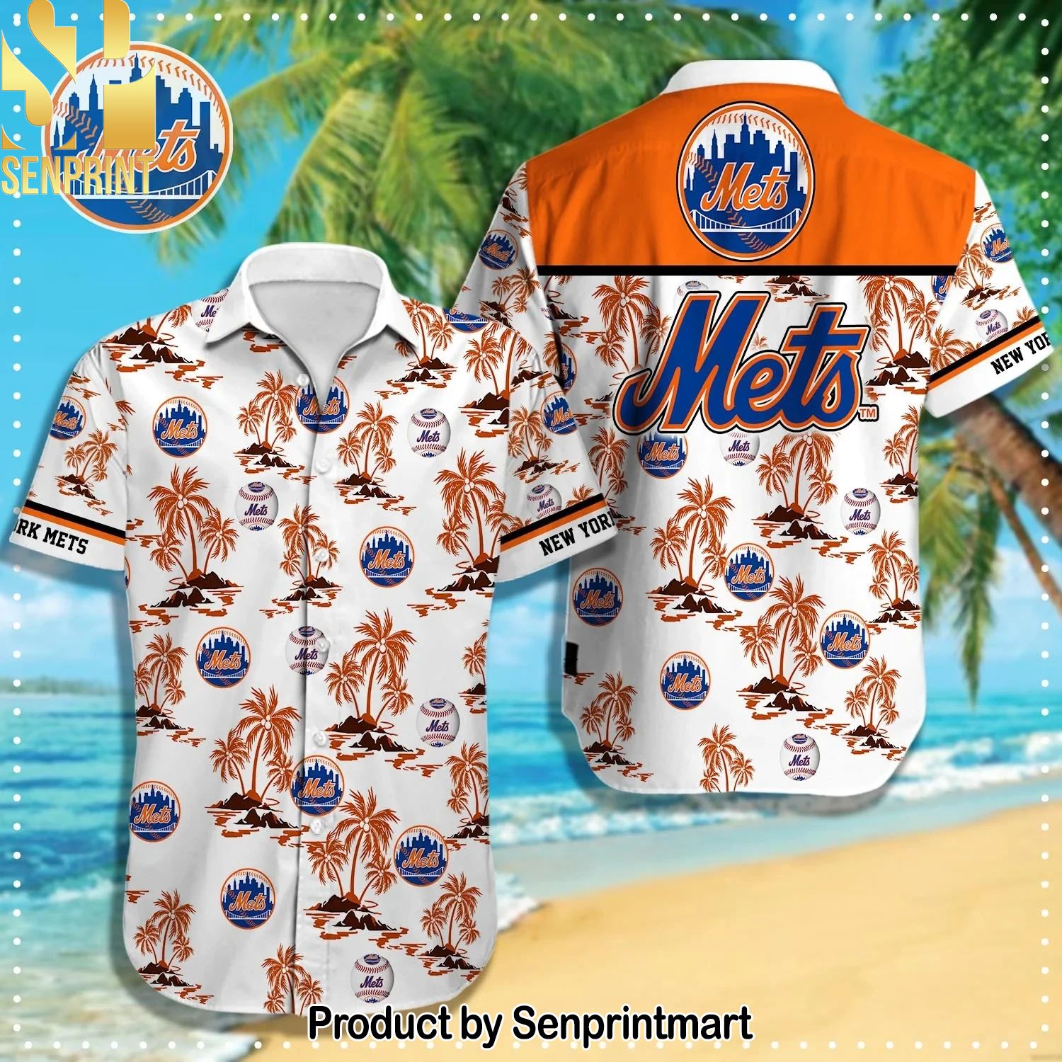 New York Mets MLB Full Printed 3D Hawaiian Shirt and Shorts
